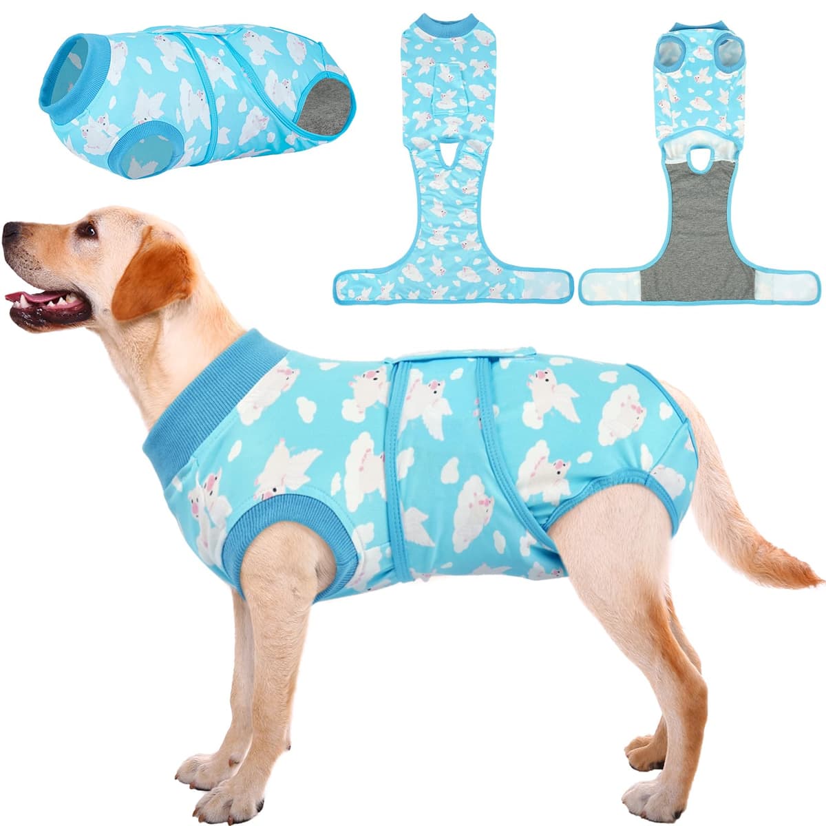 Kuoser Traje de recuperación de Perro para Hombre/Mujer, Camiseta para Cachorros después de la cirugía, Alternativa de Cuello electrónico para Mascotas pequeño, Mediano y Grande — view 15