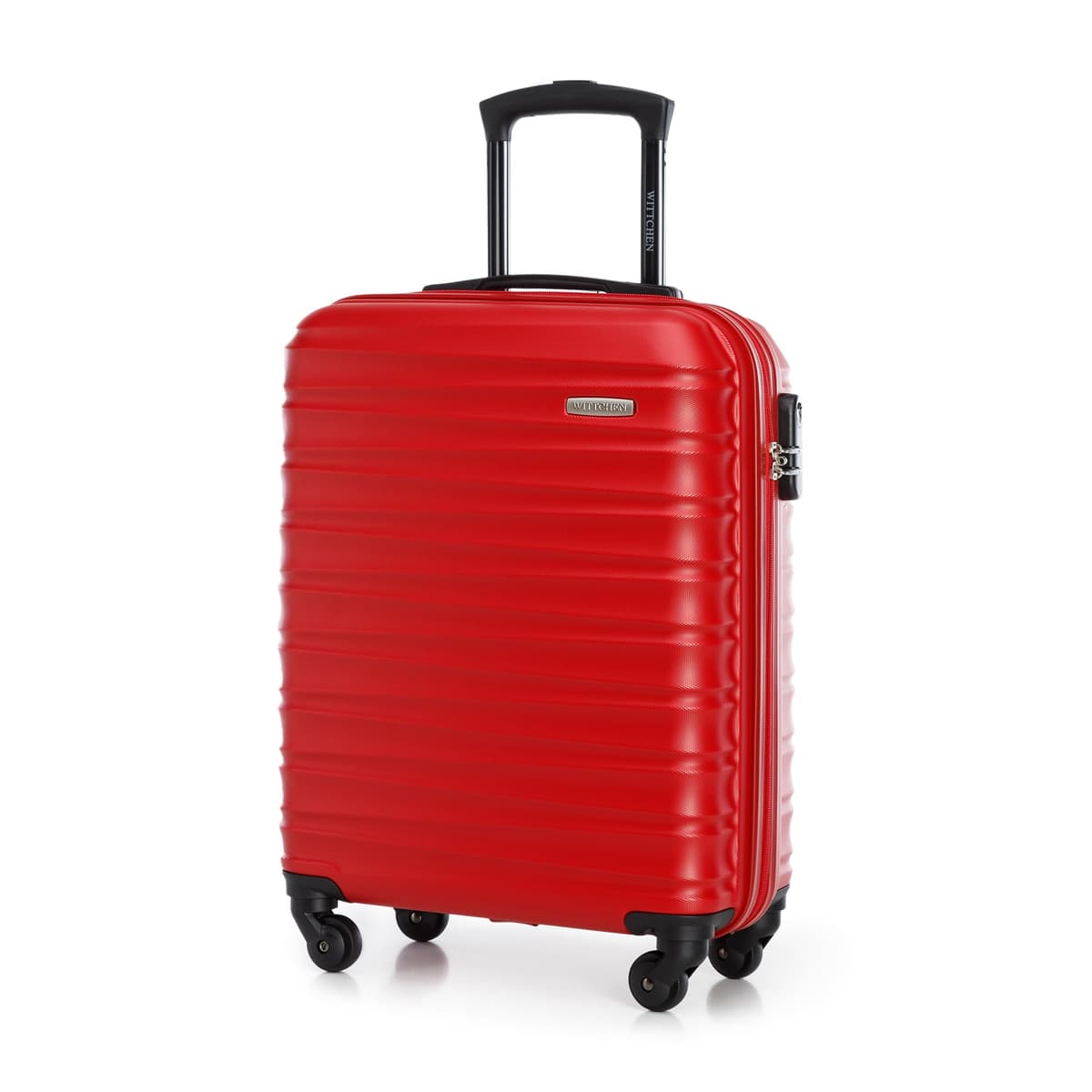 WITTCHEN Maleta Grande Trolley ABS rígido para facturación con 4 Ruedas giratorias Cerradura de combinación asa telescópica Groove Line Negro Ryanair/Vueling/Iberia/easyJet/Iberia Express — view 31