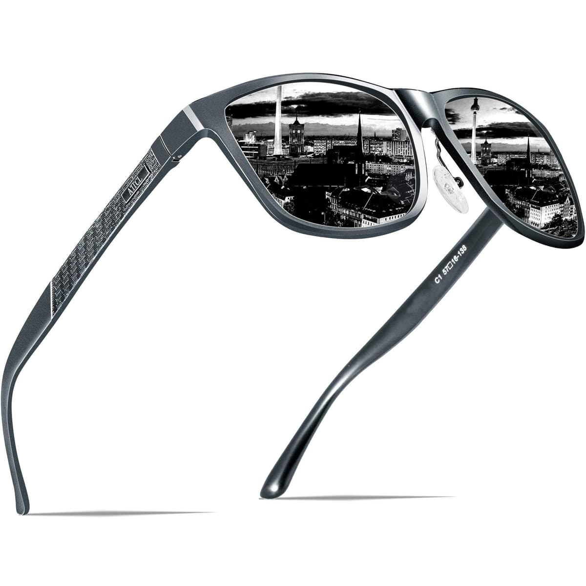ATTCL Polarised Sunglasses Mens for Driving: UV400 Protection Square Shades AL-MG Metal Frame HD TAC Lens Hiking Travel — view 16