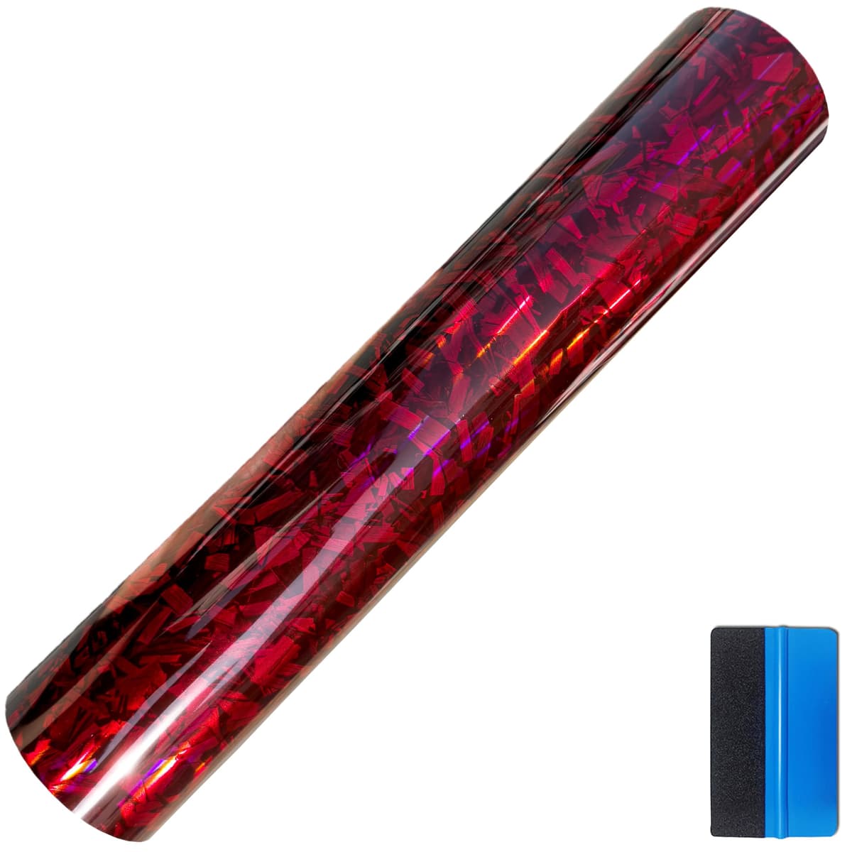 Forged Carbon Fiber Red-silver Vinyl Wrap Sticker Free Bubble Air Release DIY Decal Car Auto Vehicle Morotcycle Self Adhesive (Red-silver, 30cm x 150cm) — view 19