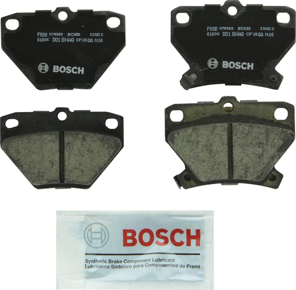 Bosch BC914 QuietCast Premium Ceramic Disc Brake Pad Set For: Acura ILX; Honda Accord, Civic, CR-V, Element, Fit, Front — view 254