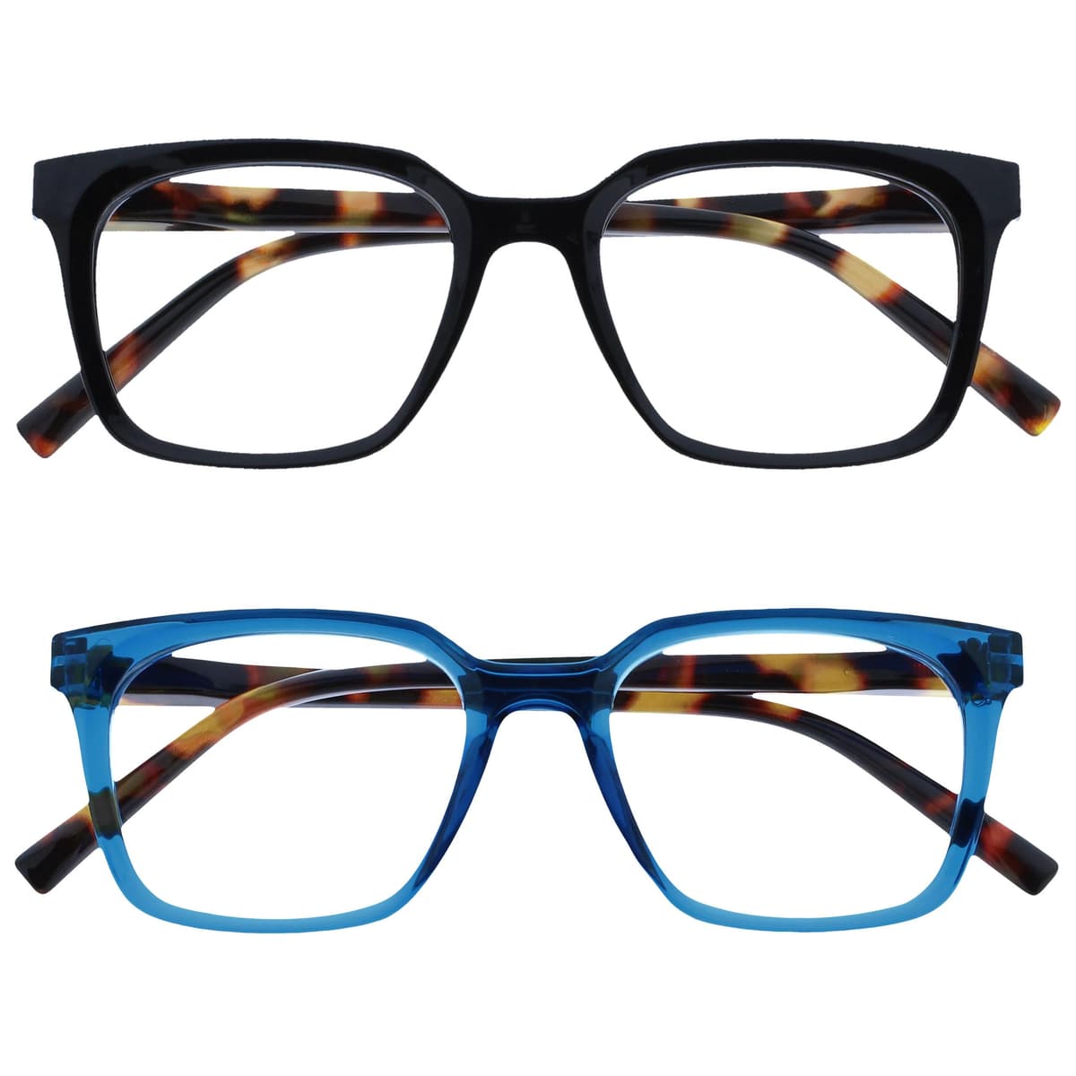 OPULIZE KOI Reading Glasses - Elegant Wide Rectangular Frame - Optimum Vision - Men Women - Spring Hinges, 1 Pack - Aqua — view 15