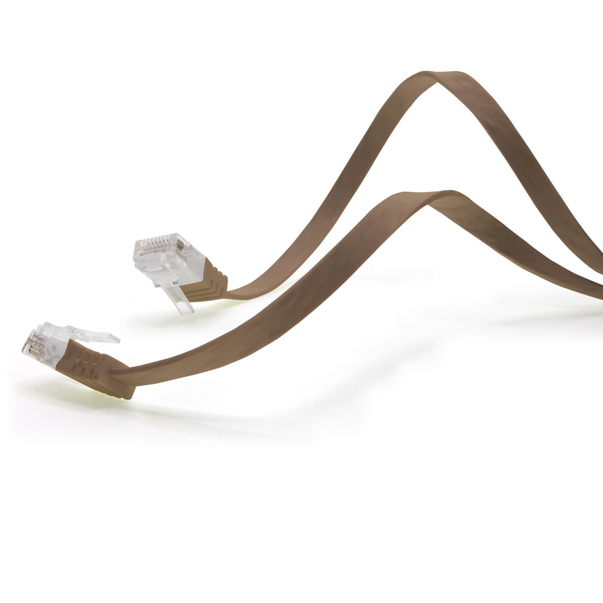 1aTTack.de 15m - CAT6 flat network patch cable (brown - 1 piece) 1000 Mbit/s Gigabit LAN flat cable CAT.6 Slim Micro installation cable — view 4