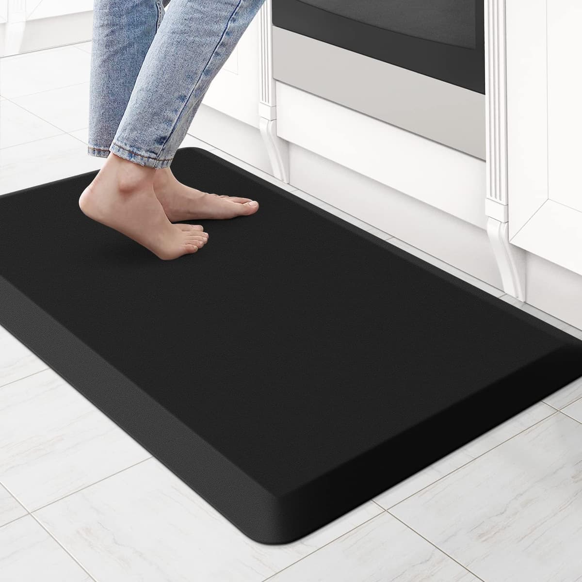 KitchenClouds Kitchen Mat Cushioned Anti Fatigue Rug 17.3"x28" Water Resistant Non Slip Standing Desk Mat Comfort Floor Mats for Kitchen House Sink Office (Khaki) — view 42