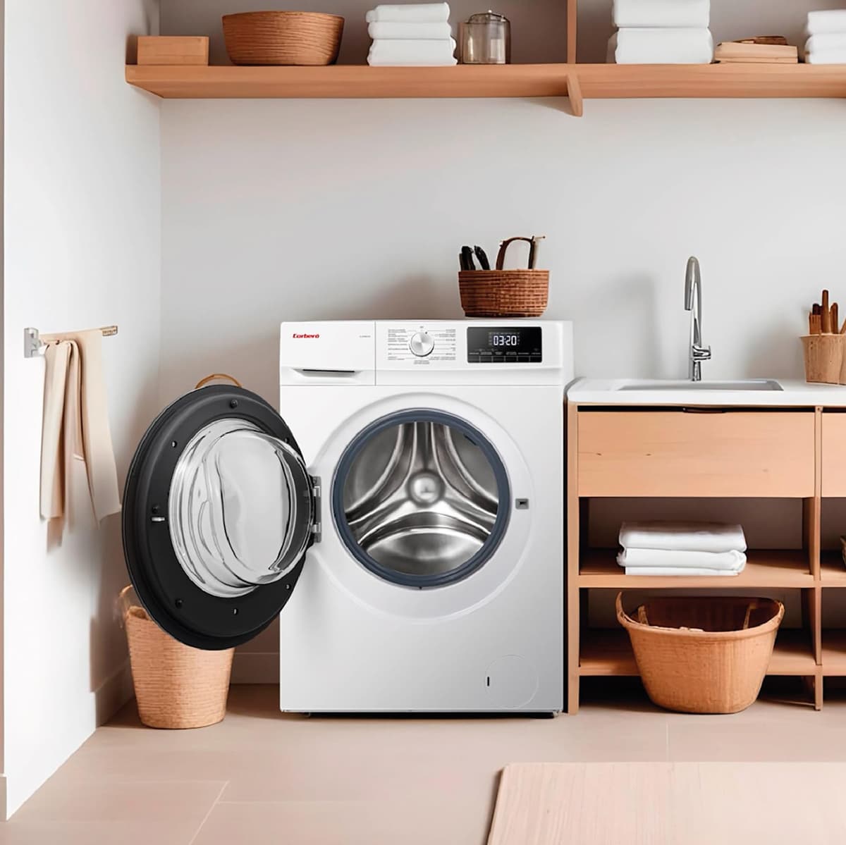 Corberó - Lavadora Secadora Carga Frontal | CLSH106VIN | 10 Kg | Lavado, 6 Kg Secado | 1400 RPM | 15 Programas | Inverter | Lavadora Jet | Vapor | Inicio Diferido | ECOlogic | Puerta XXL | Blanco — view 4