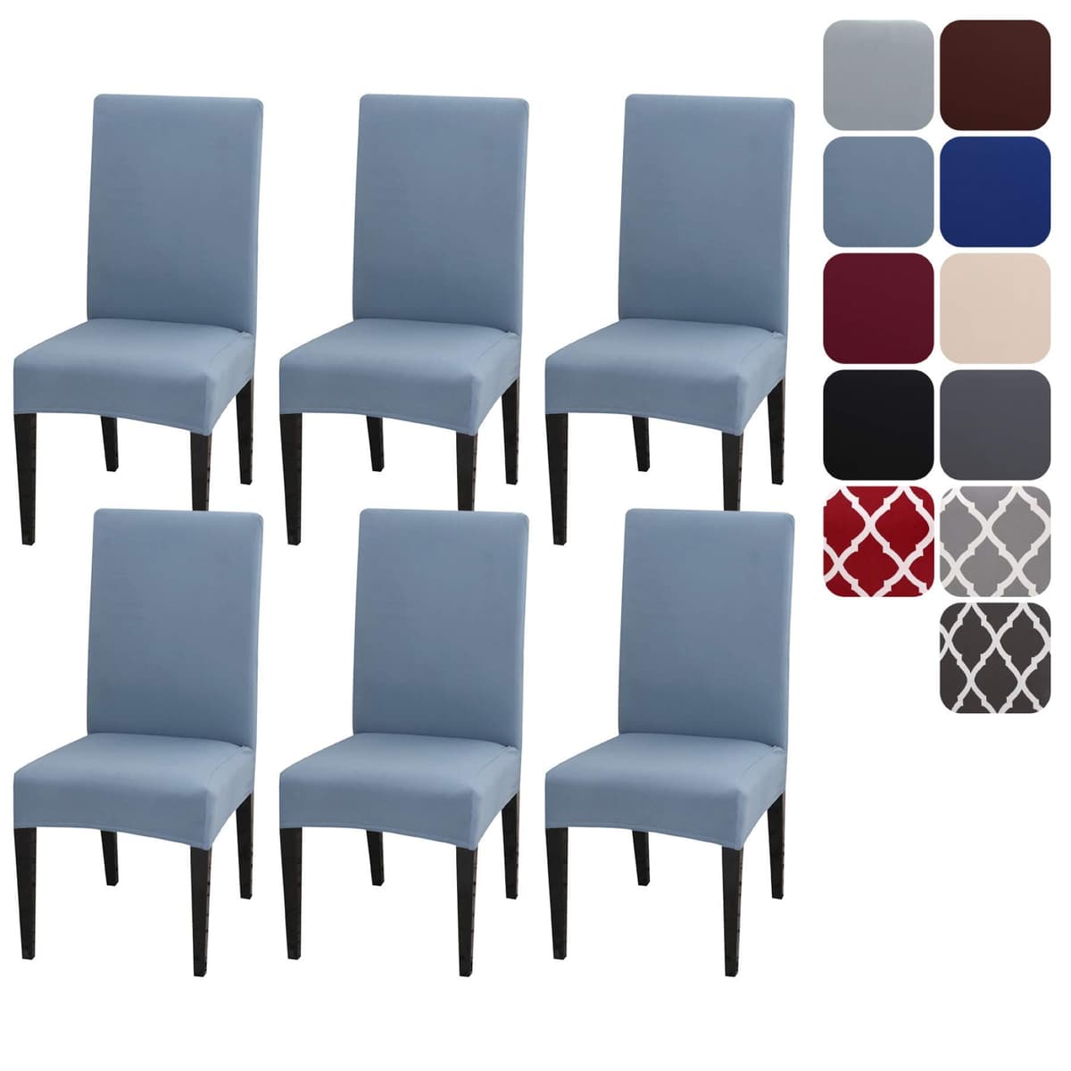 Dining Room Chair Covers Slipcovers Set of 4, Stretch Removable Washable Dining Chair Protector Decoration Cover Seat Slipcover for Hotel, Ceremony, Banquet, Kitchen, Restaurant, Home — view 46