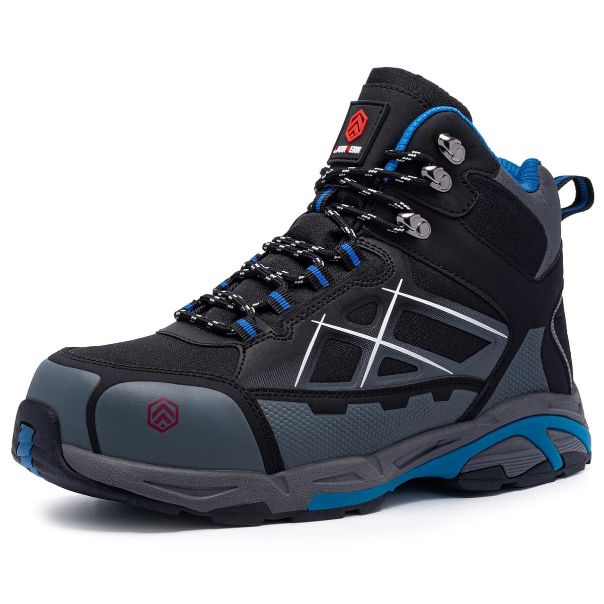 LARNMERN Zapatos de Seguridad Hombre Antiestático Punta de Acero SRC Antideslizante Transpirable Comodos Zapatillas Pies Anchos Cordones Trabajo — view 13