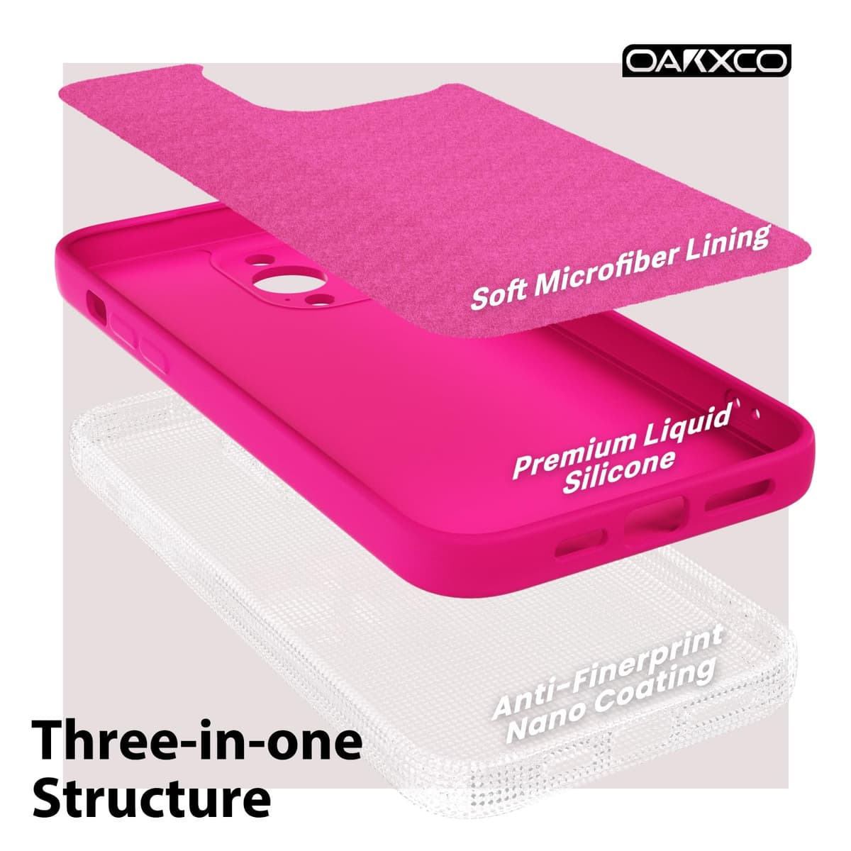 oakxco for iPhone 17 Pro Max Phone Case Liquid Silicone, Cute Thin Slim Grip Soft Rubber Gel for Women Men, Smooth Matte TPU Plain Solid Color Girly Simple Case with Camera Cover, Light Pink — view 469