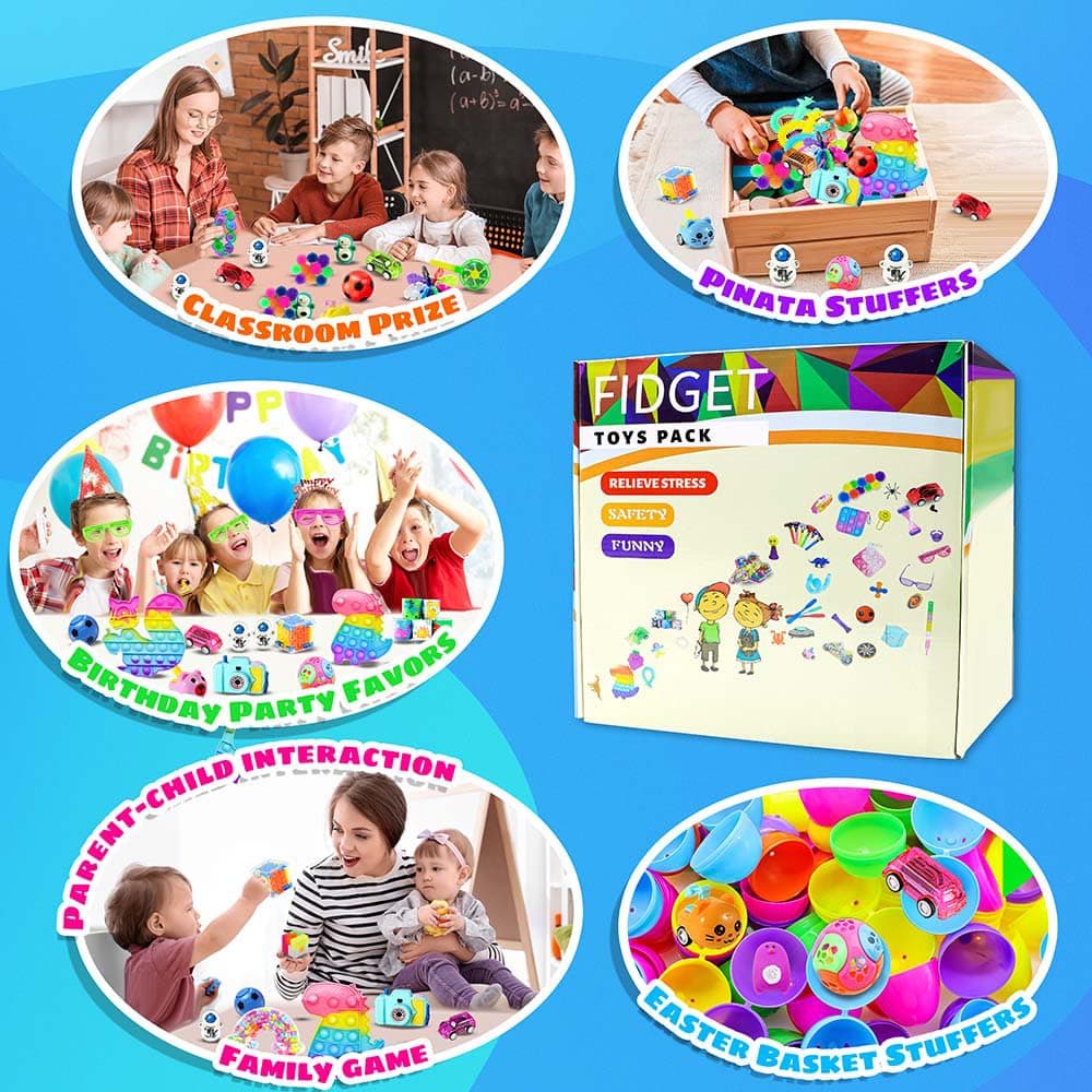 1000pcs Party Favors Goodie Bags for Kids, Fidget Toys Pack, Stocking Pinata Stuffers, Birthday Gifts, Classroom Prize, Treasure Box, Carnival Prizes, Easter Eggs Fillers — view 8