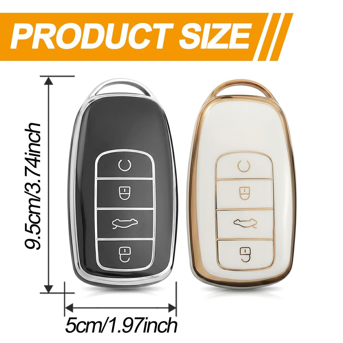 2PCS Soft TPU Key Fob Holder for Jaecoo 7,Omoda 5, Chery Arrizo, Tiggo Universal 360° Protection Car Key Cover,All-Round Case for Omoda 5,Arrizo 5/8,Tiggo 5X/7 — view 2