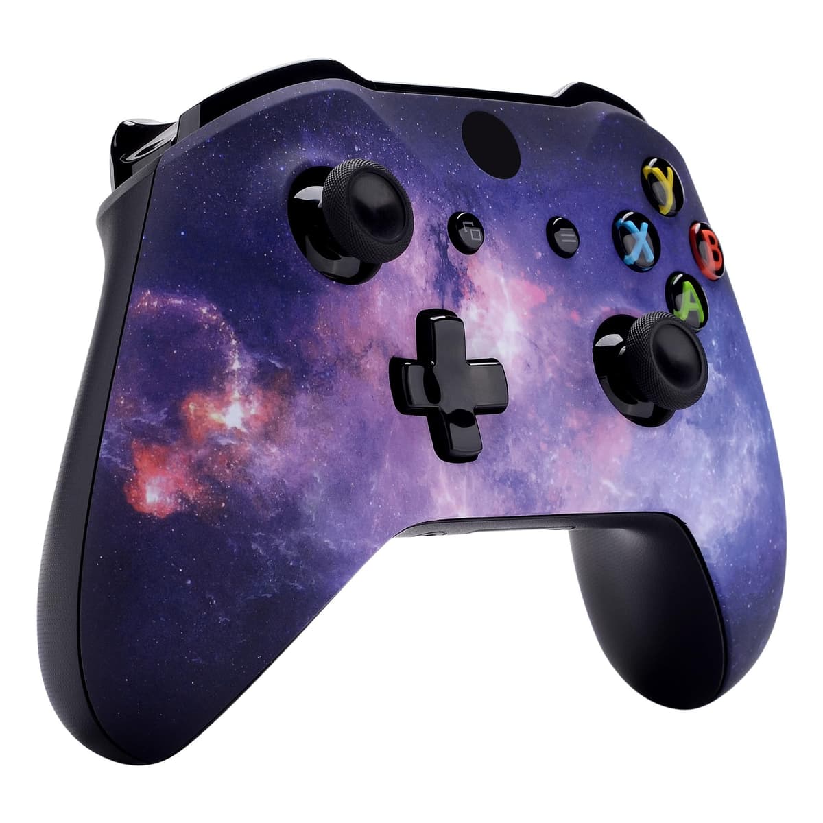eXtremeRate Nubula Galaxy Faceplate Cover, Soft Touch Front Housing Shell Case, Comfortable Soft Grip Replacement Kit for Xbox One S & Xbox One X Controller — view 4