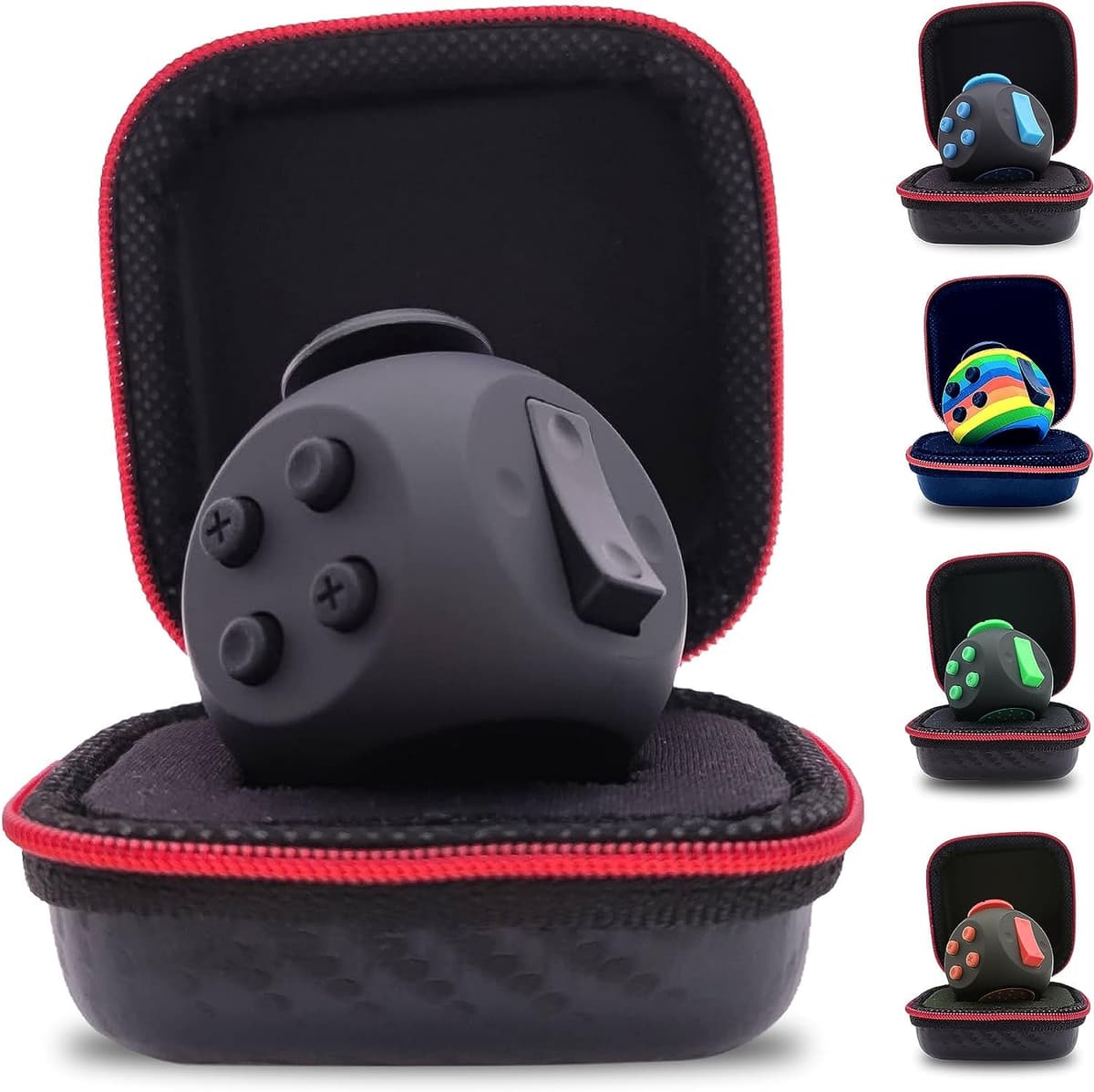 PILPOC theFube Cubo Antiestrés Fidget Cube - Juguetes Sensoriales Adultos y Niños - Juguetes Antiestrés Ansiedad, TDAH, Autismo - Fidget Toy con Lados Silenciosos y Lados de Clics [Negro y Dorado] — view 10
