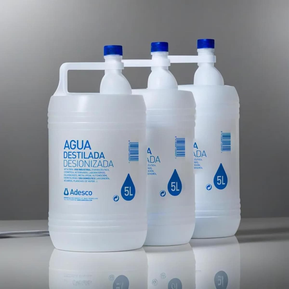 ADESCO Deionized Water 3 x 5L Suitable for CPAP Autoclave Iron Batteries Plants Cleaning Technical Multiple Uses 1 Box with 3 — view 3