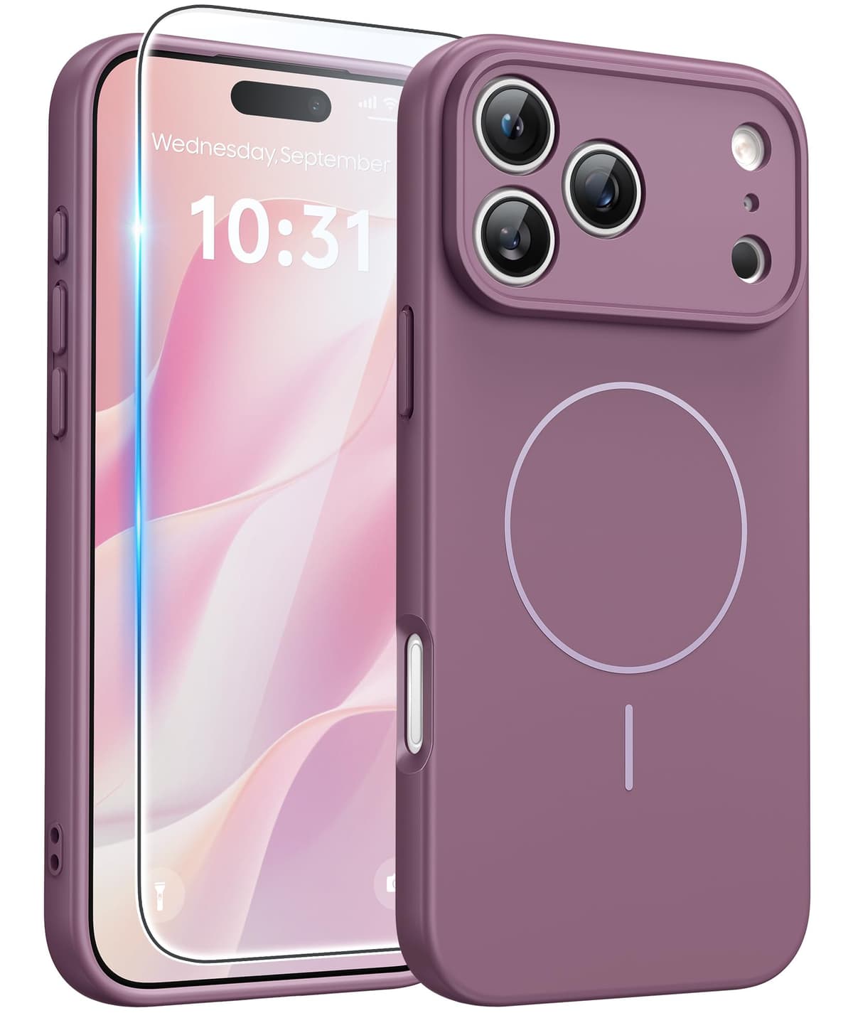 FNTCASE for iPhone 17 Pro Case: [Compatible with Magsafe] Translucent Matte Cases with [Full Camera Protection] [Screen Protector] Military Grade Shockproof Protective Phone Cover - Light Pink — view 18