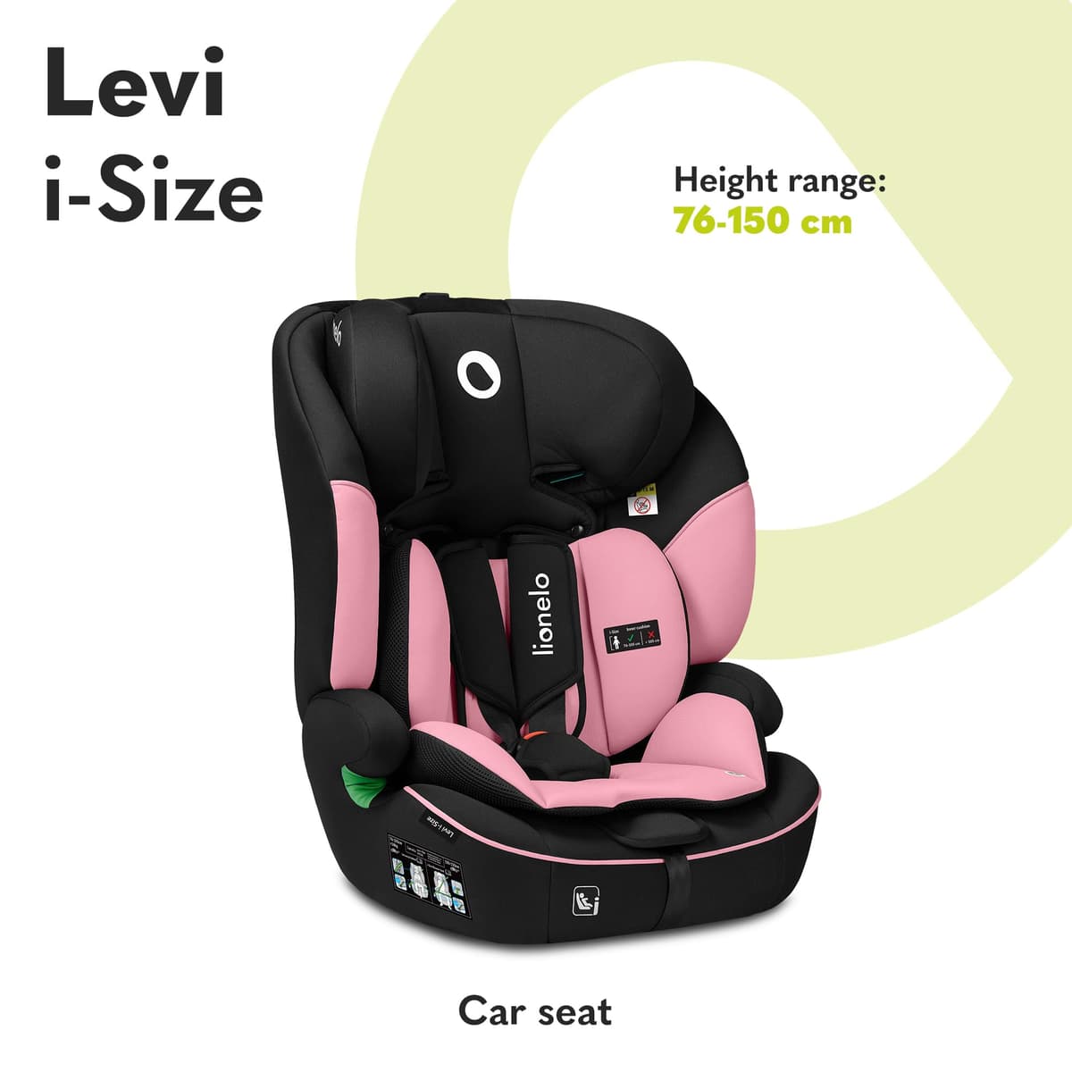 Lionelo Levi I-Size Adjustable Car Seat 9-36kg Transforms with Your Child from Infant to 12 Years Multi-Level headrest & Insert Enhanced Side Protection Easy Install & wash Certified — view 2