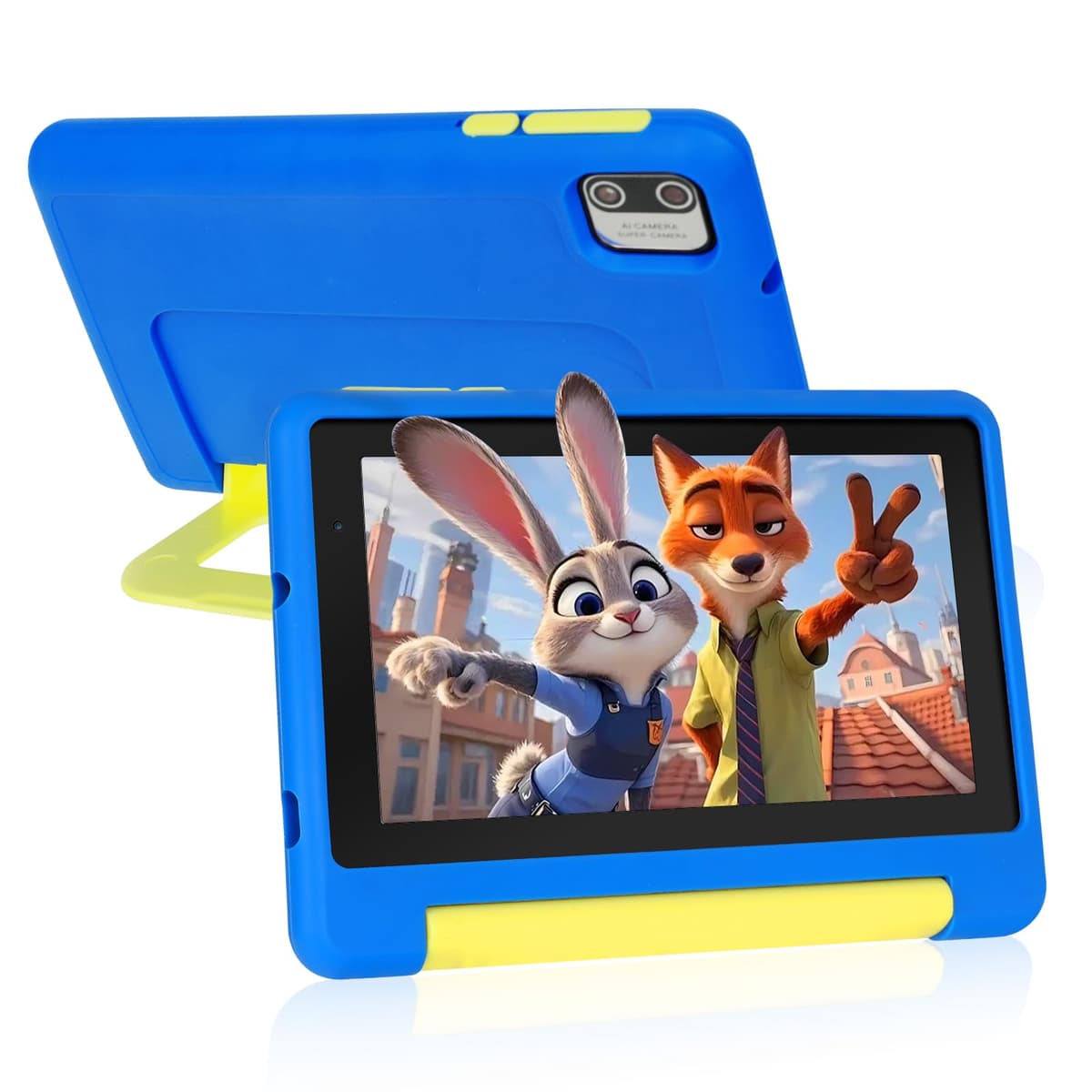 Whitedeer Kids Tablet, 7 inch Tablet for Kids 3-7 Ages 8GB RAM +64GB ROM, Android 13, Parental Controls, Dual Camera, Wi-Fi, Bluetooth, Type-C, Impact Resistant Case, Gift,Blue