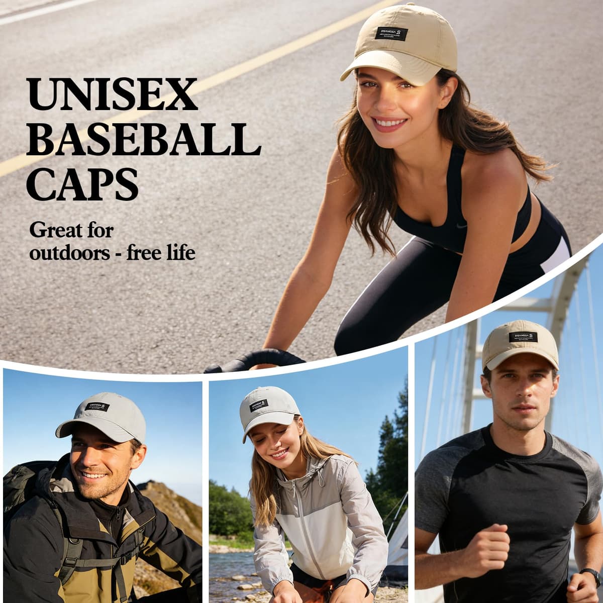 LCKEBT 2 Packs Gorras Verano Running Hombre Impermeable, Gorra de Béisbol Secado Rápido Protección Solar, Sombrero de Sol de Transpirable Ligeras Plegable para Senderismo Pesca Jungla — view 7