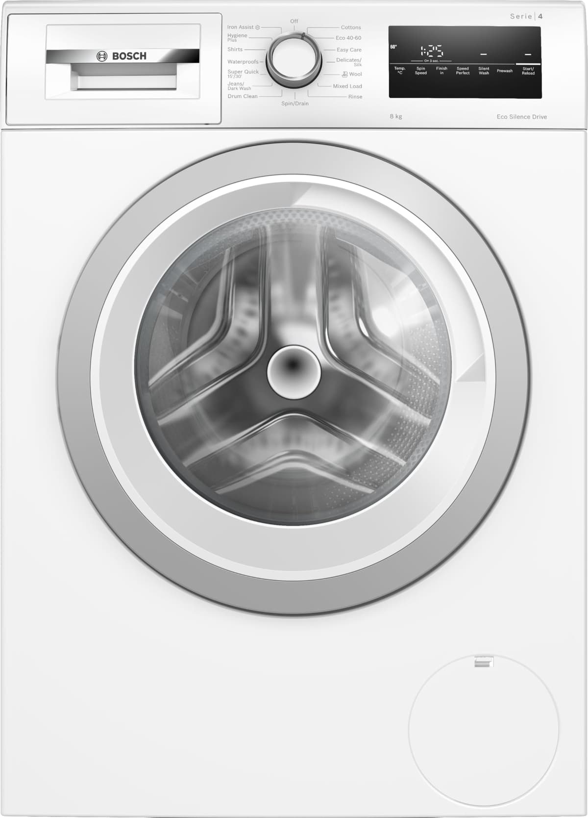 Bosch WAN28258GB Series 4, Free-Standing Washing Machine, A Rated, Front Loader, 8 kg, 1400 rpm, Iron Assist, White