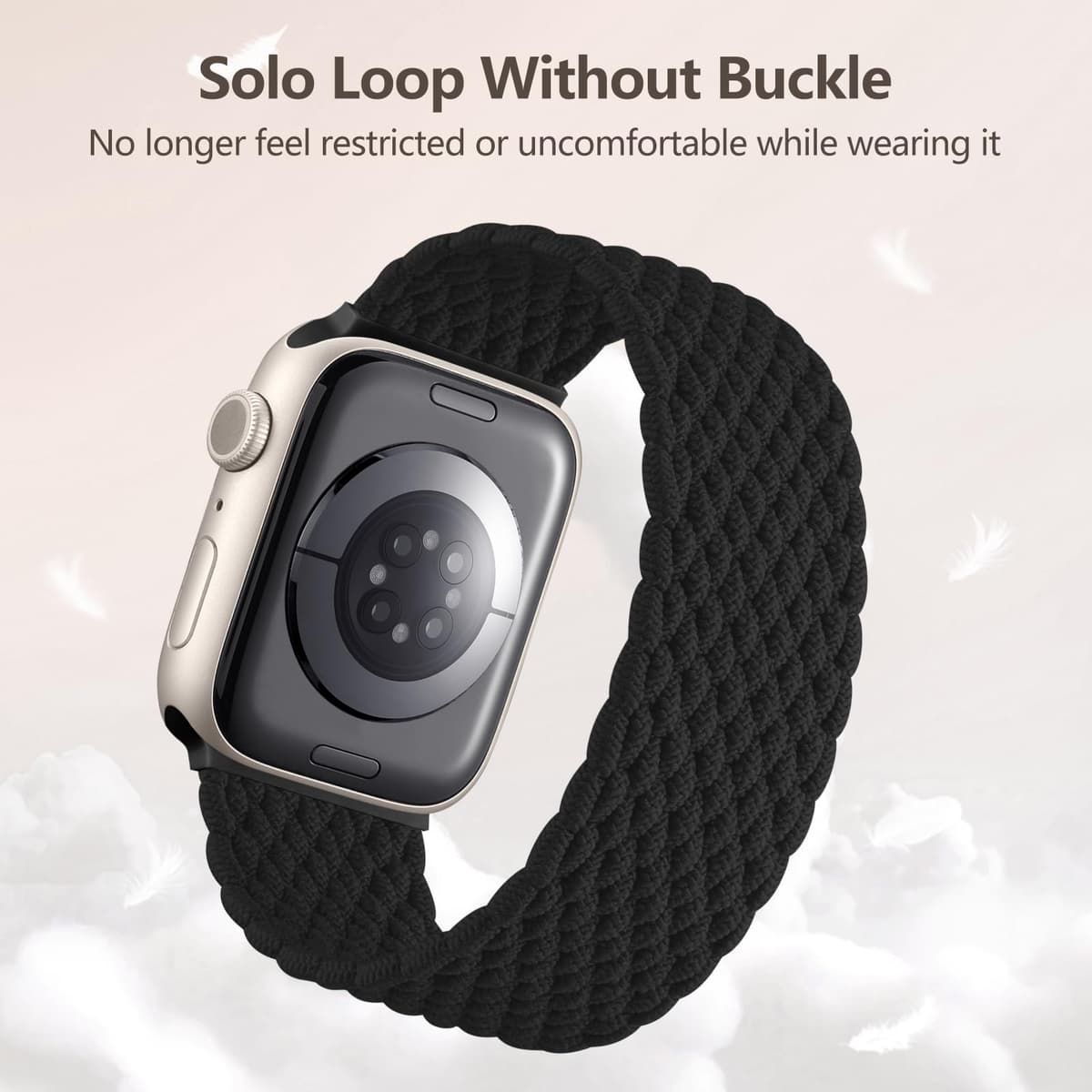 Maledan Braided Solo Loop Strap Compatible with Apple Watch Strap 38mm 40mm 41mm 42mm 44mm 45mm 46mm 49mm for Women Men, Adjustable Stretchy Sport Band for iWatch SE Series 10 9 8 7 6 5 4 3 2 1 — view 3