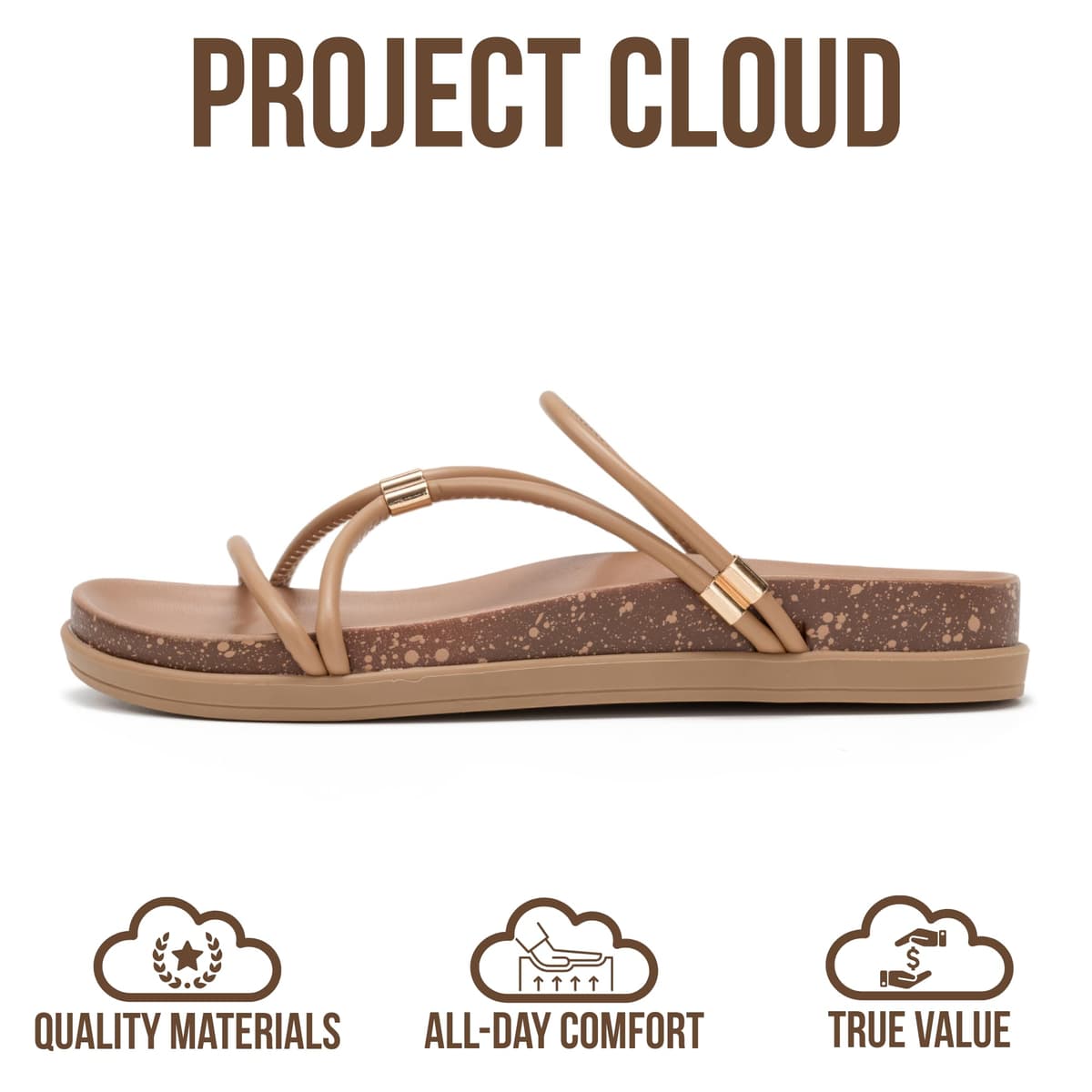 Project Cloud Summer Slides for Women 2026 with Plush and Soft Insole Womens Sandals Comfortable - Non-Slip and Lightweight Sandals Women Footwear — view 3