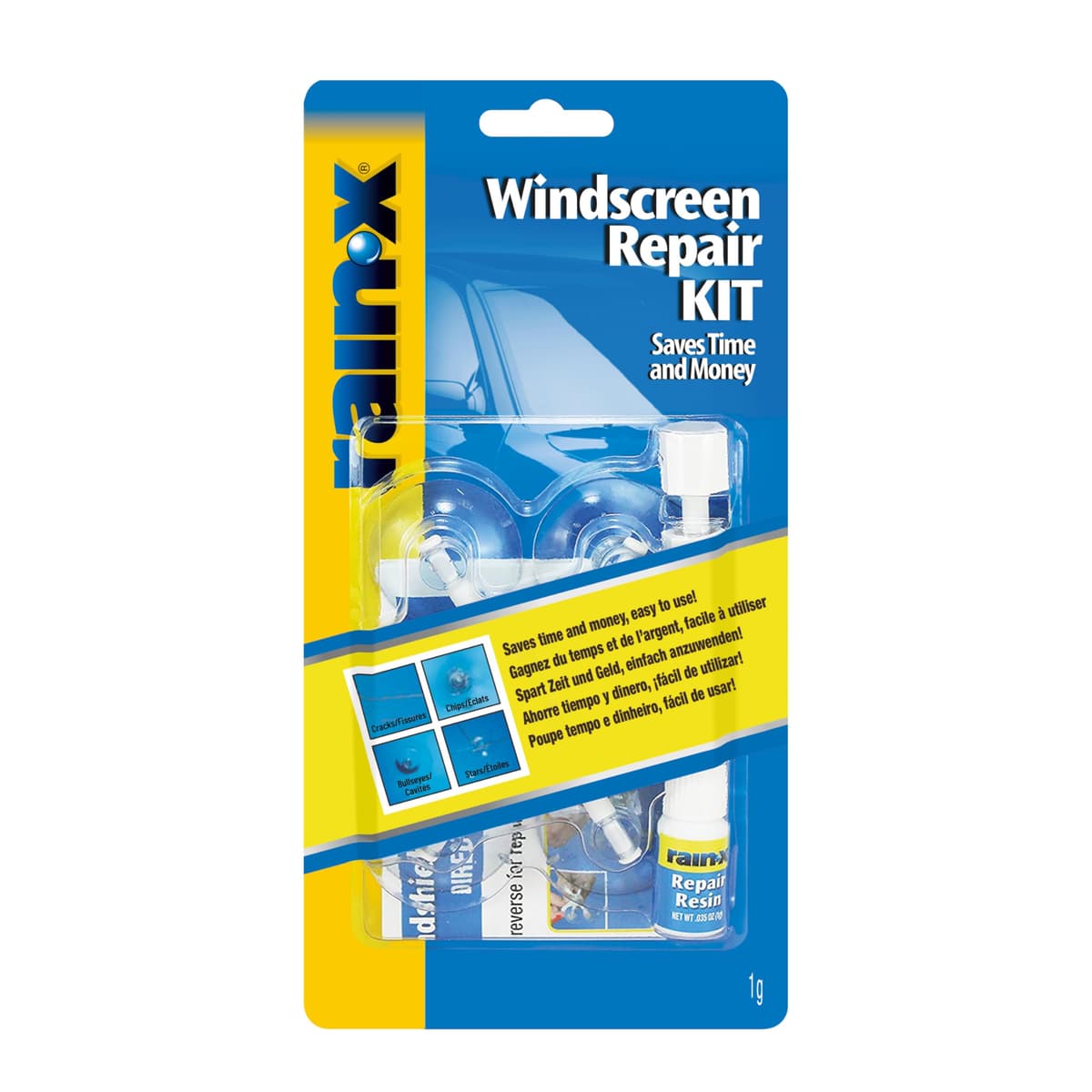 Rain-X Windscreen Repair Kit - Quick & Cost-Effective Solution for Cracks & Chips - Easy Application - Prevents Spreading - Strengthens Glass - 15-Minute Repair