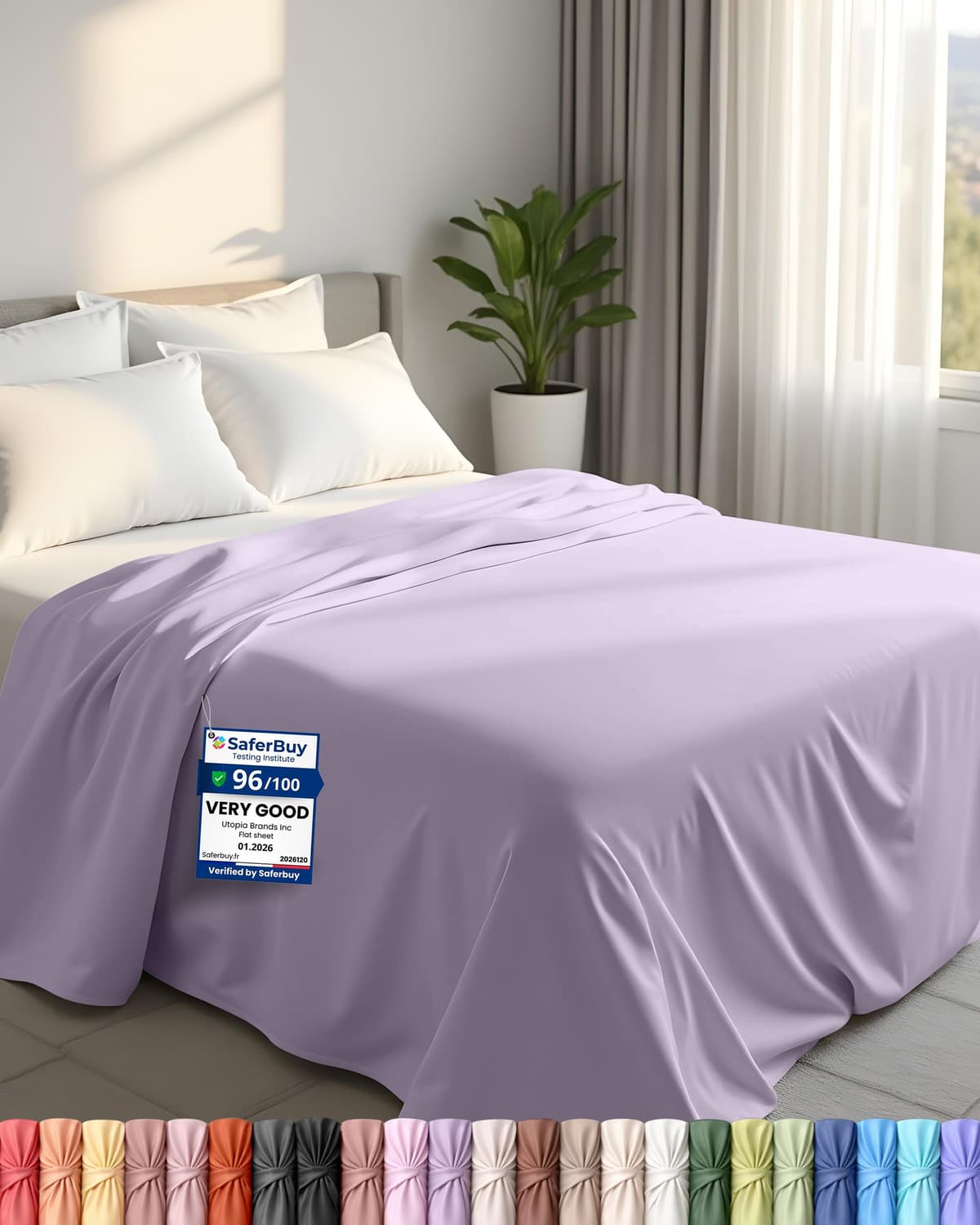 Utopia Bedding - Flat Sheet Double - Easy Care Soft Brushed Polyester - Microfiber Fabric - Wrinkle, Shrinkage, and Fade Resistant - White — view 31