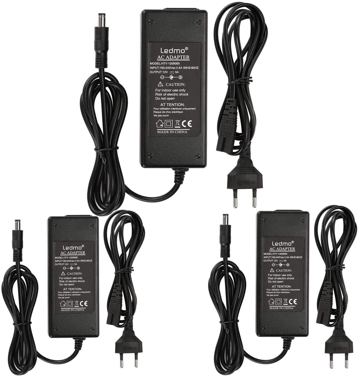 LEDMO Transformador 12V 5A/6A Adaptador de Corriente 60W/70W Fuente de Alimentación Transformador Voltaje de Entrada CA 100-240V a CC 12V — view 13