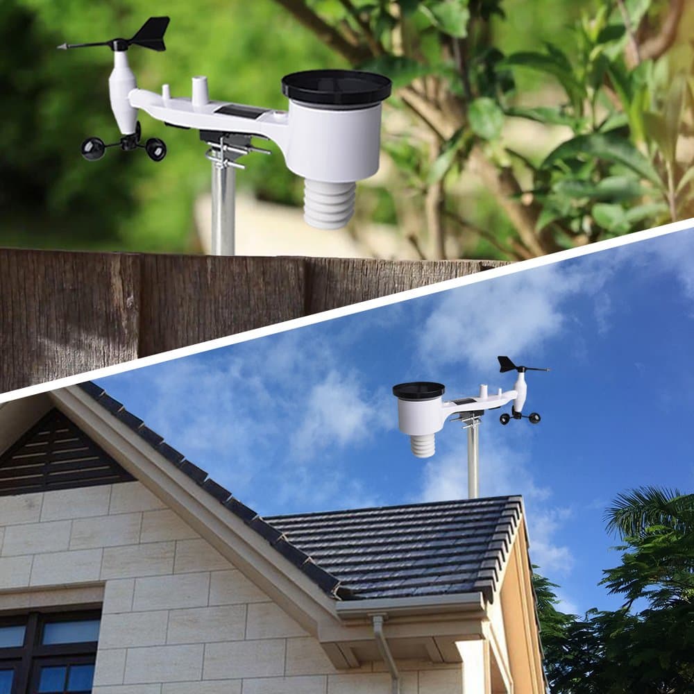 ECOWITT HP2561 WIFI Estación meteorológica, 7 en 1 jardín Sensor inalámbrico al aire libre WS69 con energía solar + 7 pulgadas de interior TFT color Pantalla incorporada 3 en 1 Sensores para la casa — view 5