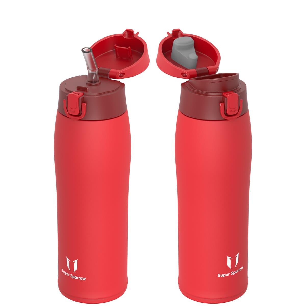 Super Sparrow Insulated Water Bottle - Travel Mug - 500ml, 750ml，950ml - Stainless Steel Water Bottles - BPA Free - Leakproof Metal Bottles - Includes 2 Lids, Straw Lid & Spout Lid — view 48