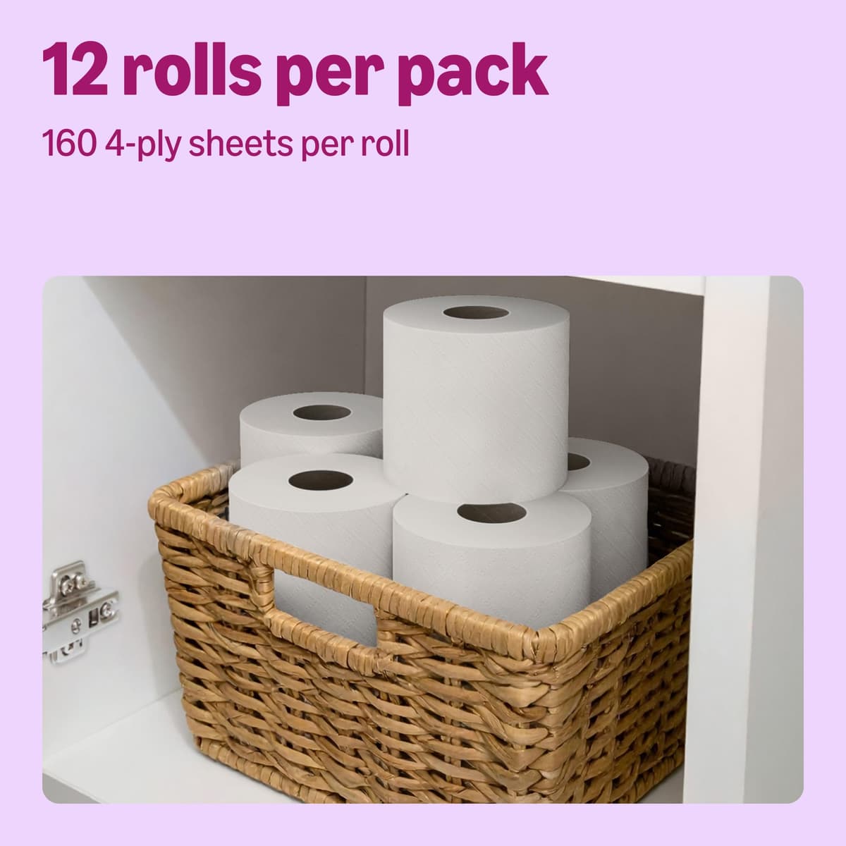 by Amazon Ultra Soft Toilet Tissue, 4-ply, 12 Rolls (1 Pack of 12), 160 Sheets per Roll, FSC Certified — view 3
