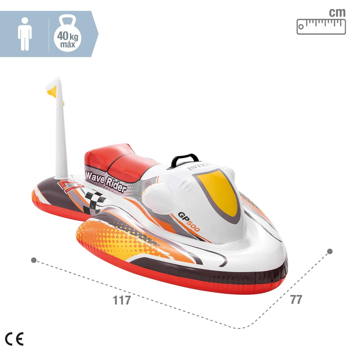 Intex Moto acuática Hinchable, colchoneta para Piscina para niños (57520) — view 4