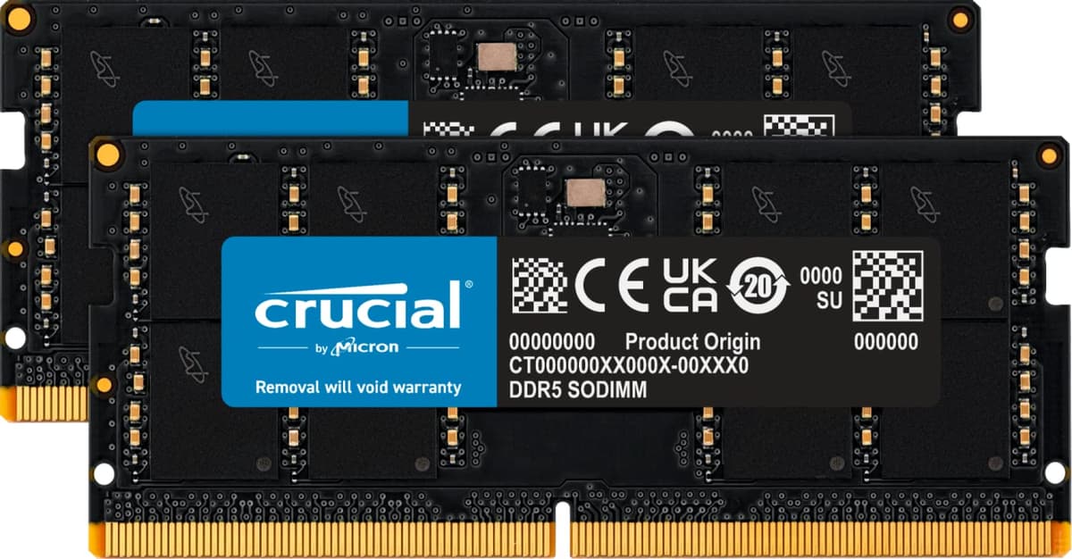 Crucial DDR5 RAM 32GB Kit (2x16GB) 5600MHz SODIMM, Laptop Computer Memory, Mini PC (or 5200MHz, 4800MHz) CL46 - CT2K16G56C46S5 — view 11