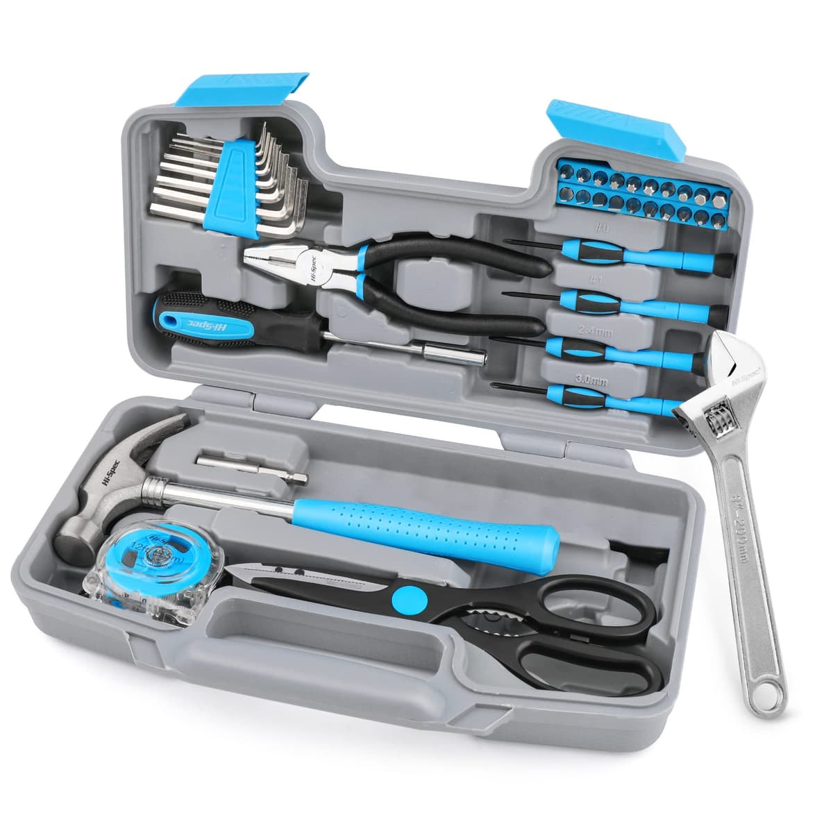 Hi-Spec Pink Small Tool Kit for Home DIY, Repairs & Crafts – 24pc Lady Tool Set with Mini Hammer, Pliers, Screwdriver Set, Hex Keys & Tape Measure in Compact Tool Box Case – Gift for Women — view 8