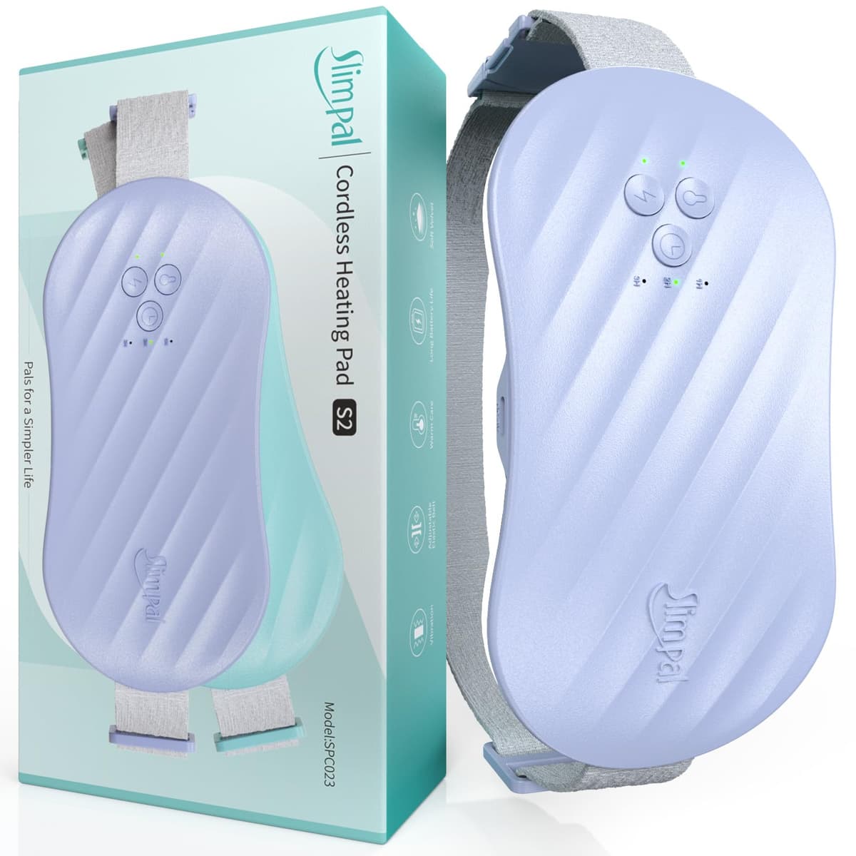 Almohadilla térmica portátil Slimpal, cinturón calefactor inalámbrico recargable para mujer, color blanco — view 14