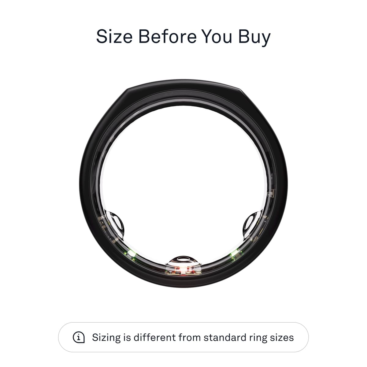 Oura Gen3 Heritage Smart Ring - Size 7, Black | Sleep, Heart Rate and Fitness Tracking Wearable - Up to 7 Day Battery Life - iOS/Android Compatible - Size First with Oura Sizing Kit — view 2