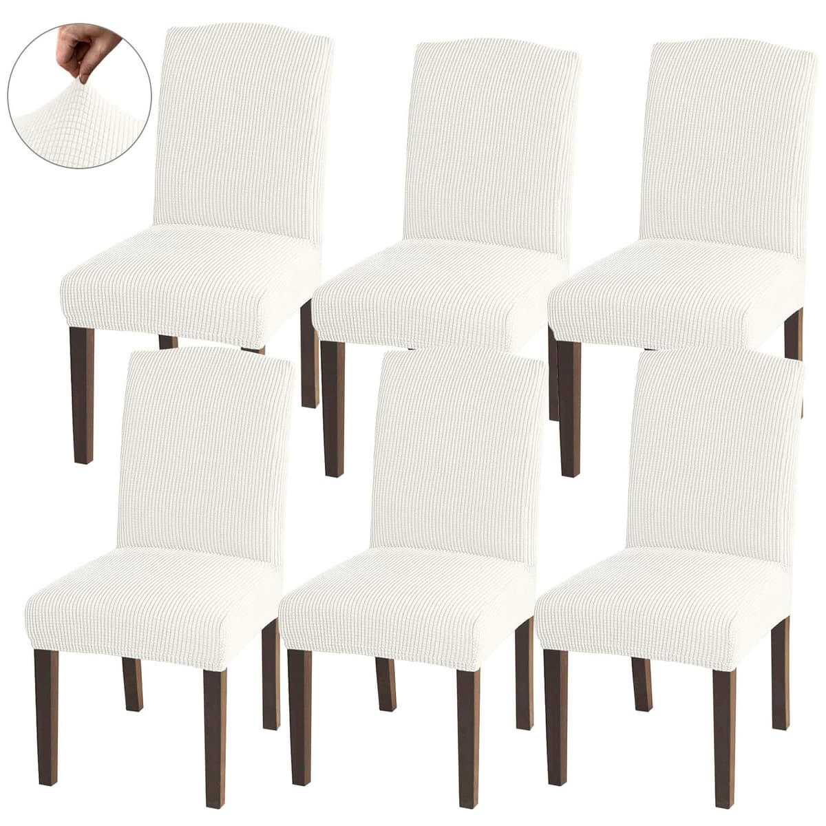 Granbest High Stretch Dining Chair Slipcovers, Universal Fit Jacquard Parson Dining Chair Covers, Removable Chair Protectors for Dining Room, Kitchen, Restaurant and Hotel (Set of 4, Grey) — view 20