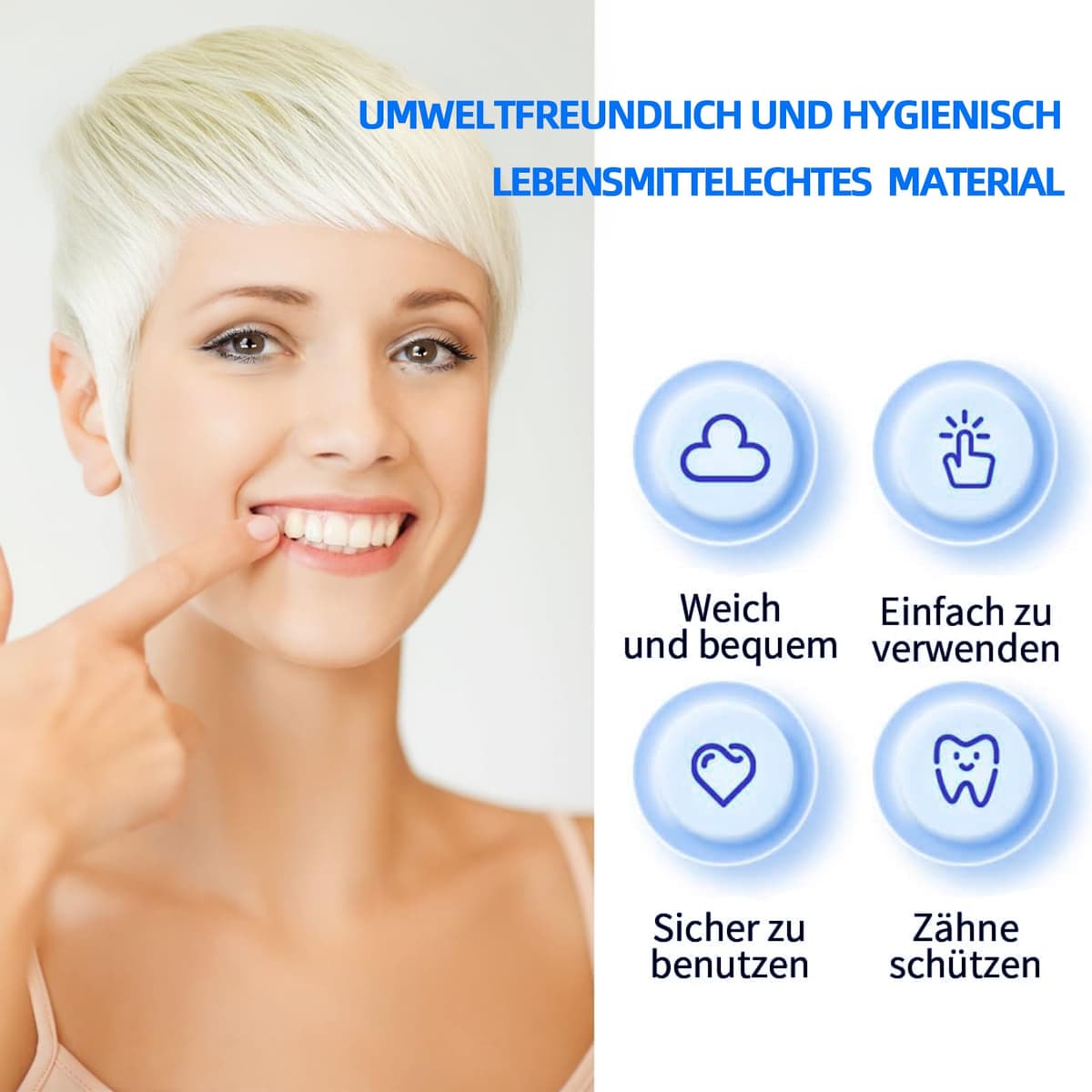 4 Piezas Ferula Descarga Bruxismo, Férula Dental de Descarga in 2 Tamaños, Protector Bucal para Dormir, Protector Bucal Bruxismo con Caja, Ideal para el Bruxismo — view 3