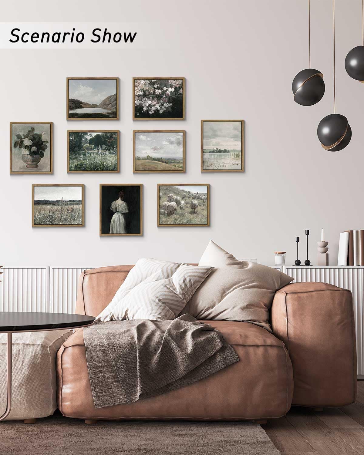 InSimSea Framed Canvas Wall Art, Meadow with Flowers Painting, Landscape for Living Room, Bedroom, Home, Bathroom Decor, 8x10 — view 4