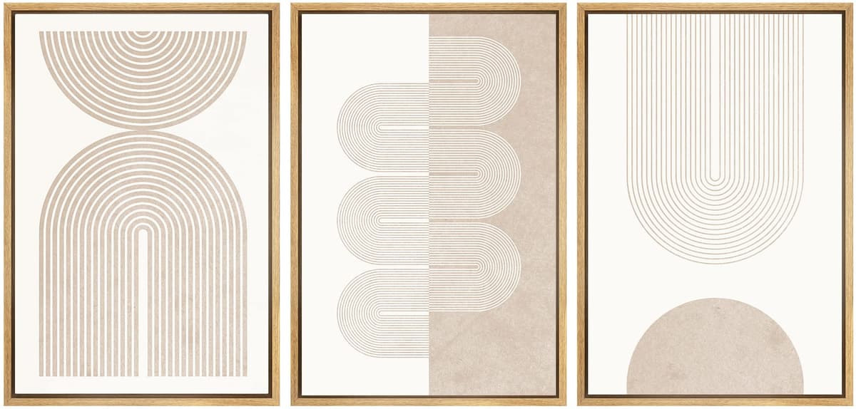 SIGNWIN Framed Canvas Print Wall Art Set Coastal Serenity Abstract Seaside Illustrations Modern Art Decorative Rustic Calm/Zen for Living Room, Bedroom, Office - 24"x36"x3 Natural — view 85