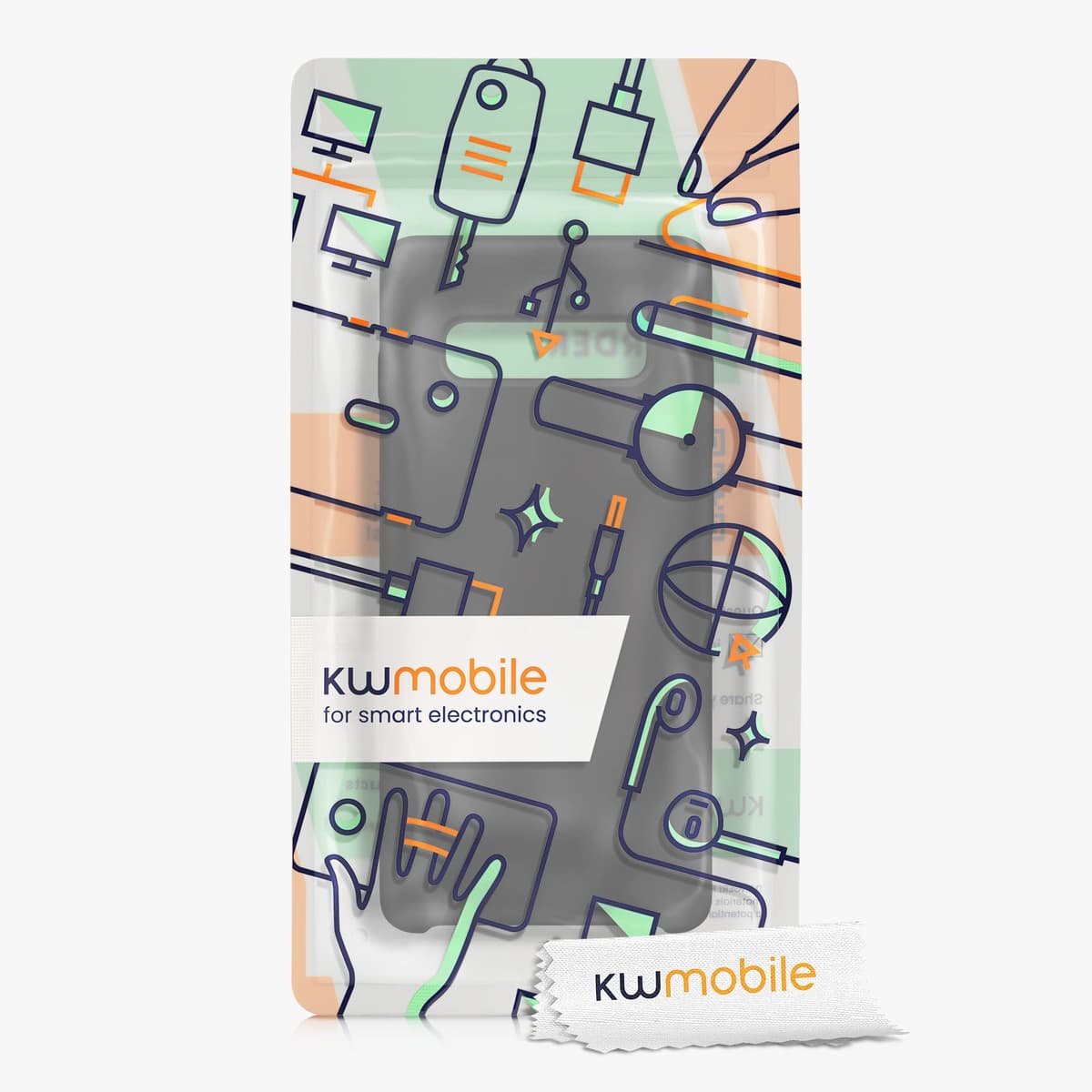 kwmobile Case for Samsung Galaxy S10 Plus / S10+ Case - Soft Cover - Shockproof Silicone - Wireless Charging Black Matte — view 7