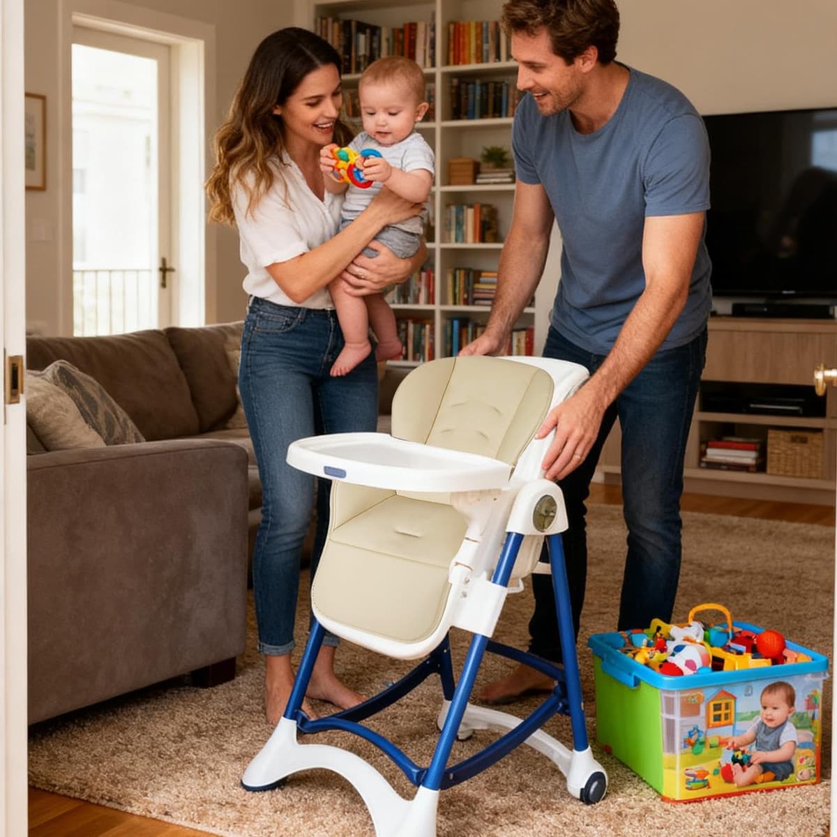 High Chair Cushion, PU Leather 55cm | Large Waterproof Composite K05 420G, This Replacement Padded Seat Liner Provides Easy Cleaning for Power Booster Sets — view 2