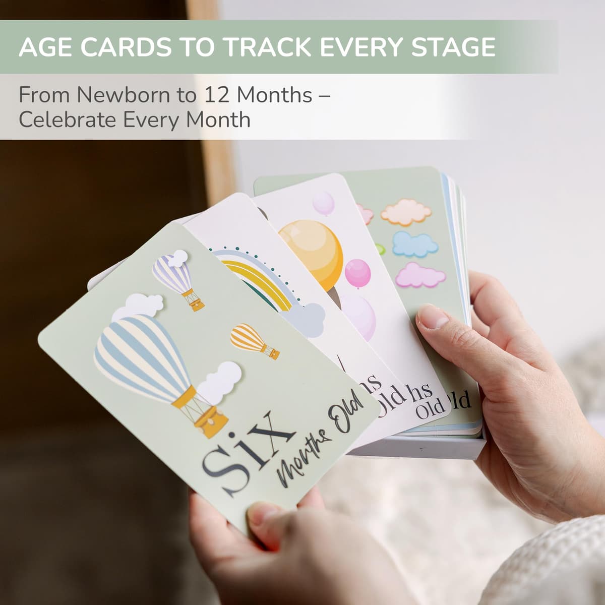 Tiny Trees® 40 Baby Milestone Cards in Gift Box - Baby Shower Gifts for Mum - New Baby Gift for Boy or Girl - Unisex Milestone Baby Cards for New Parents & Newborn Essentials, Pregnancy Keepsake — view 5