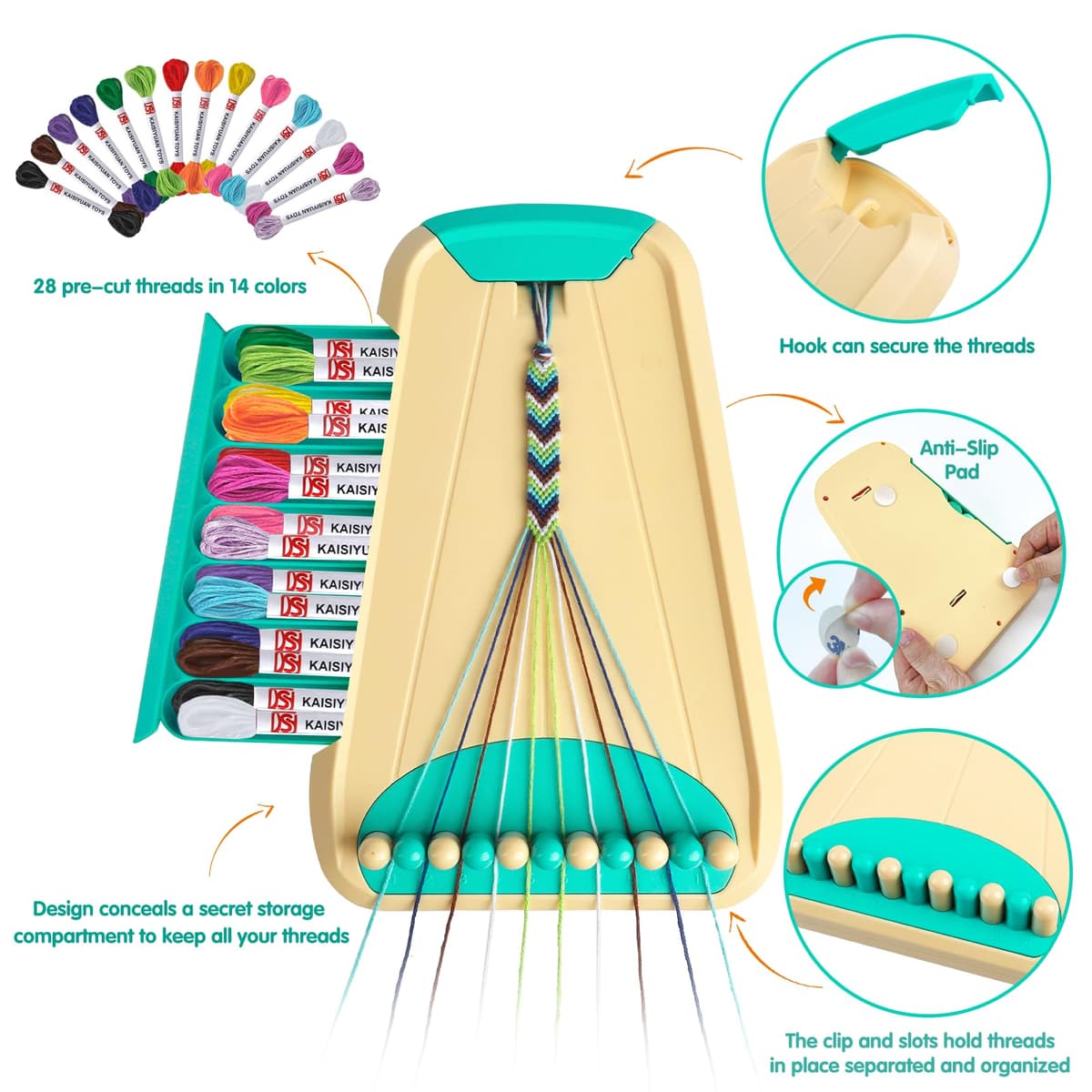 TingingYuli Arts & Crafts for Kids Ages 8-12, Friendship Bracelet Making Kit for Girls, Jewelry Making Kit, Gifts for Kids Age 6-12 (Blue) — view 2