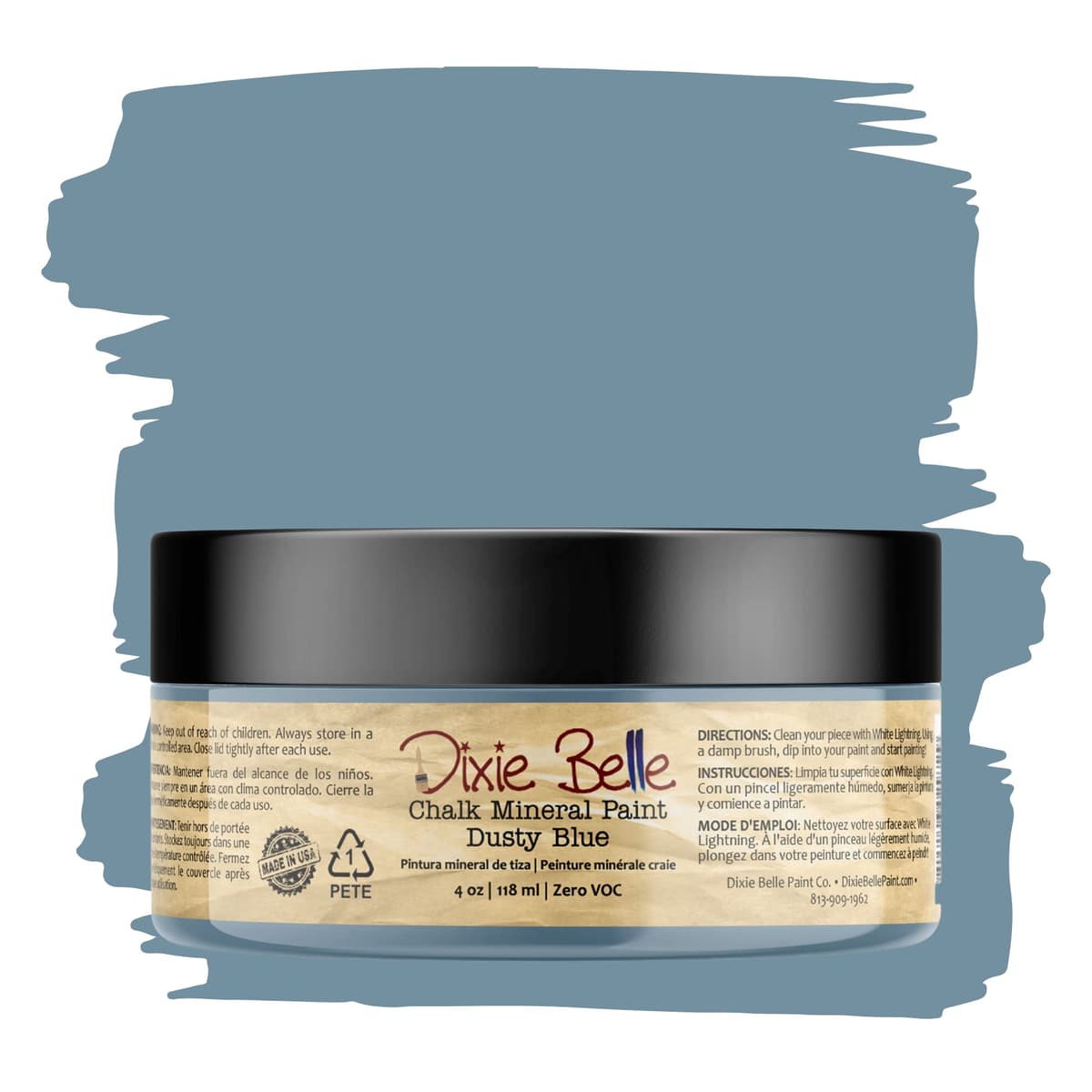 Dixie Belle Paint Company Chalk Finish Furniture Paint - Caviar (32oz) - Matte Black Chic Chalk Mineral DIY Furniture Paint — view 293
