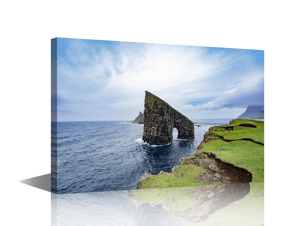 Wall Art for Living Room Beach Canvas Art Wall Decor Blue Sea Sunset Pictures Print on Canvas Natural Landscape Painting Seascape Artwork Stretched Framed Ready to Hang 12x18inch — view 20
