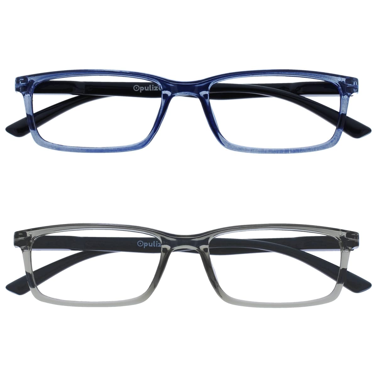 OPULIZE SEE Blue Light Blocking Reading Glasses for Men Women Anti Glare Lenses UV Protection Rectangular, 3 Pack - Black/Brown/Blue — view 35