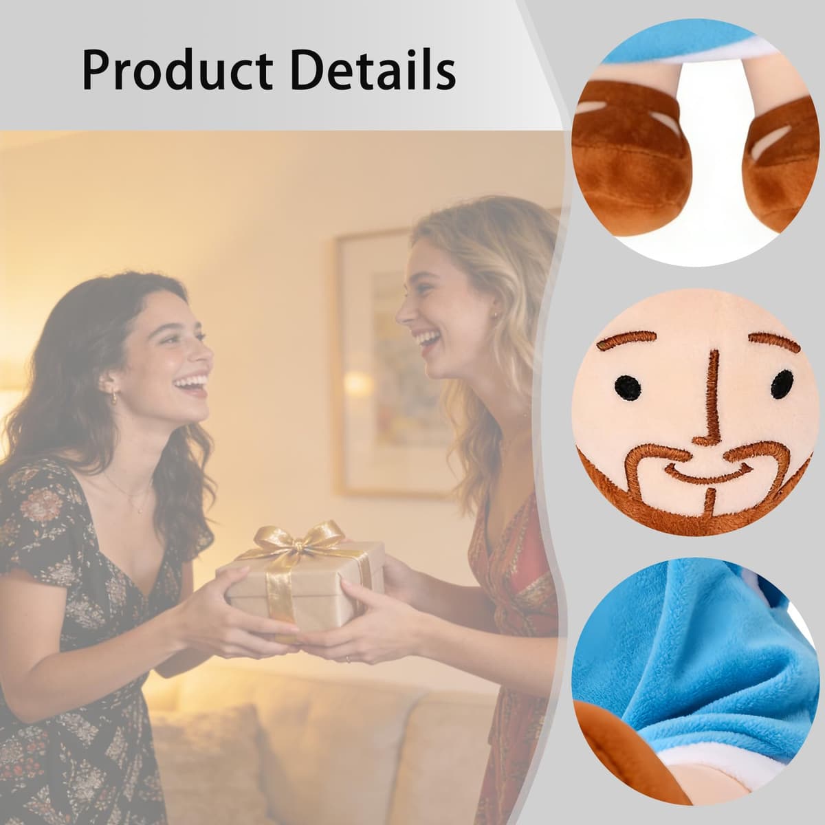 1PCS Jesus Plush Doll, Smiling Jesus Toys, Religious Christ Savior Figure Stuffed Toys Religious Christ Toy Easter Gifts Bedtime Companion Dolls for Girls and Boys 32x20x7cm — view 3