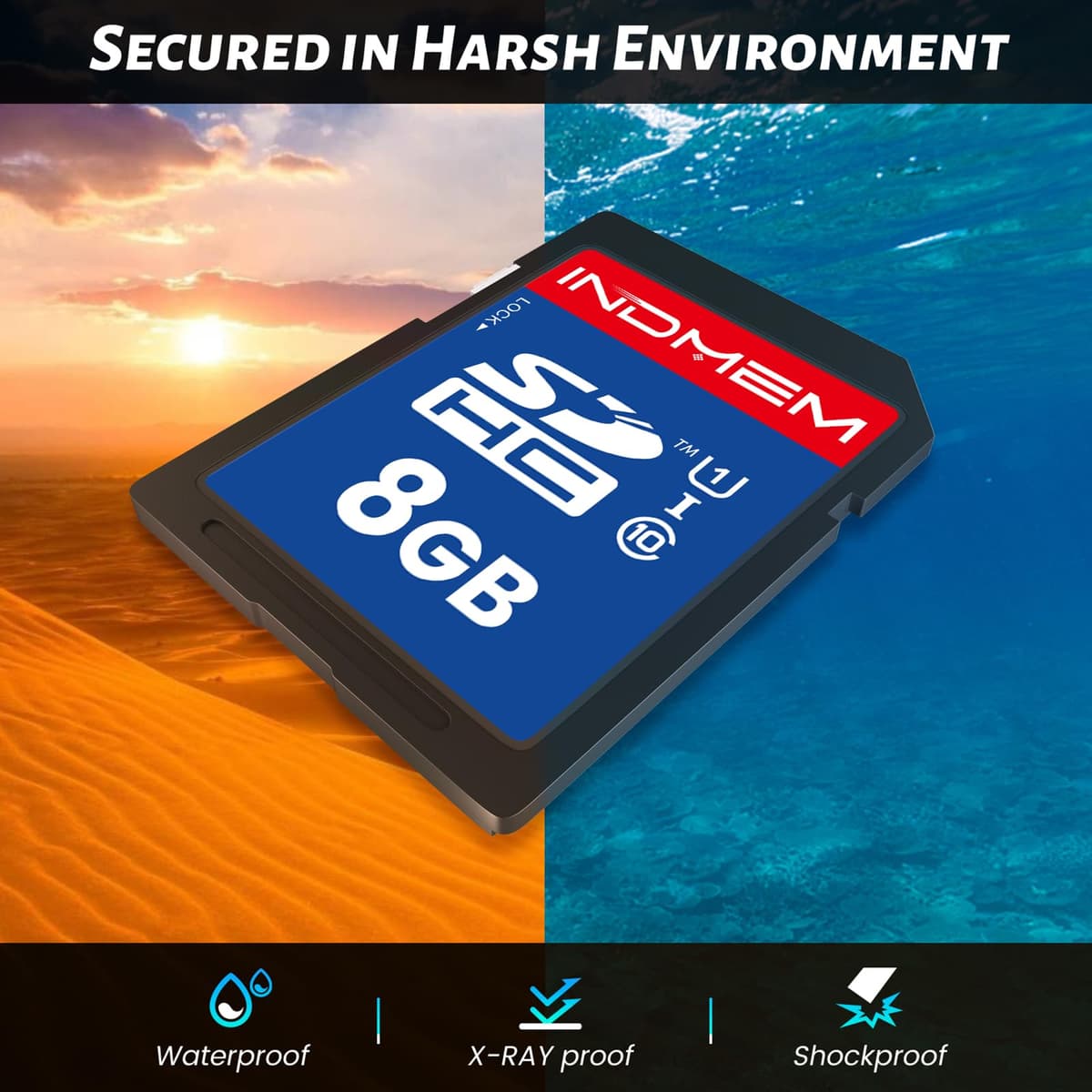 SD Card 8GB, SD Memory Card 8GB UHS-I SDHC U1 Class 10, High Speed Card for Digital Camera, Computer, Trail Camera 2 Packs — view 2