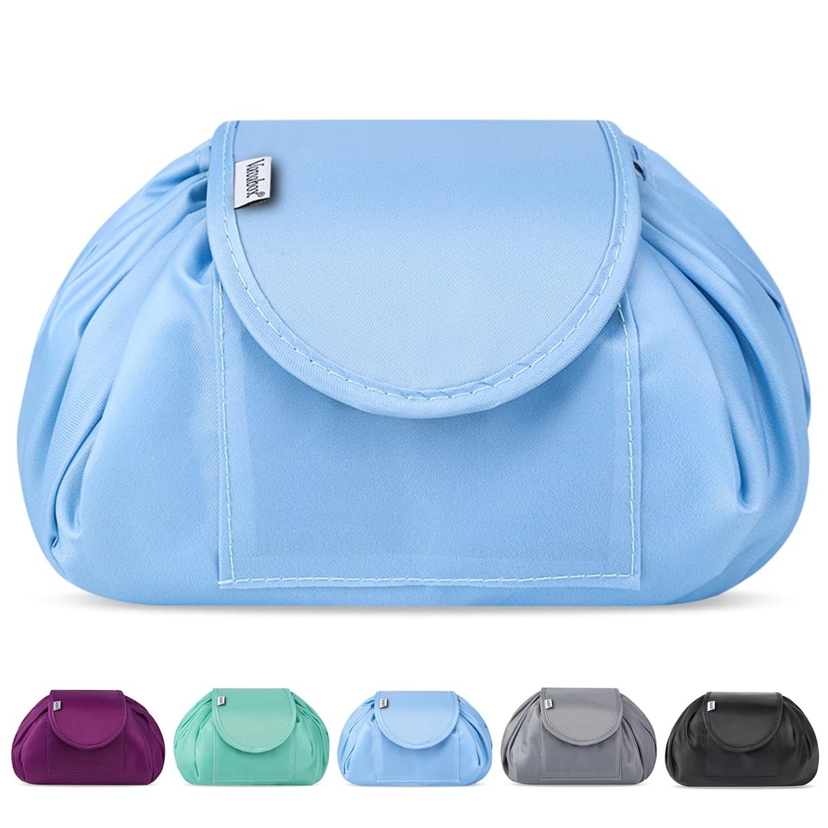 Lazy Drawstring Makeup Bags, Large Capacity Waterproof Travel Portable Cosmetic Bag Pouch Makeup Pouch Storage Organiser for Women Girl (Flamingo) — view 20