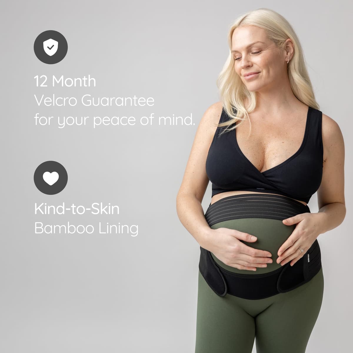 BABYGO® 4 in 1 Pregnancy Support Belt Maternity & Postpartum Band - Relieve Back, Pelvic, Hip Pain, SPD & PGP >> inc 40 Page Pregnancy Book for Birth Preparation, Labour & Recovery L Black — view 7